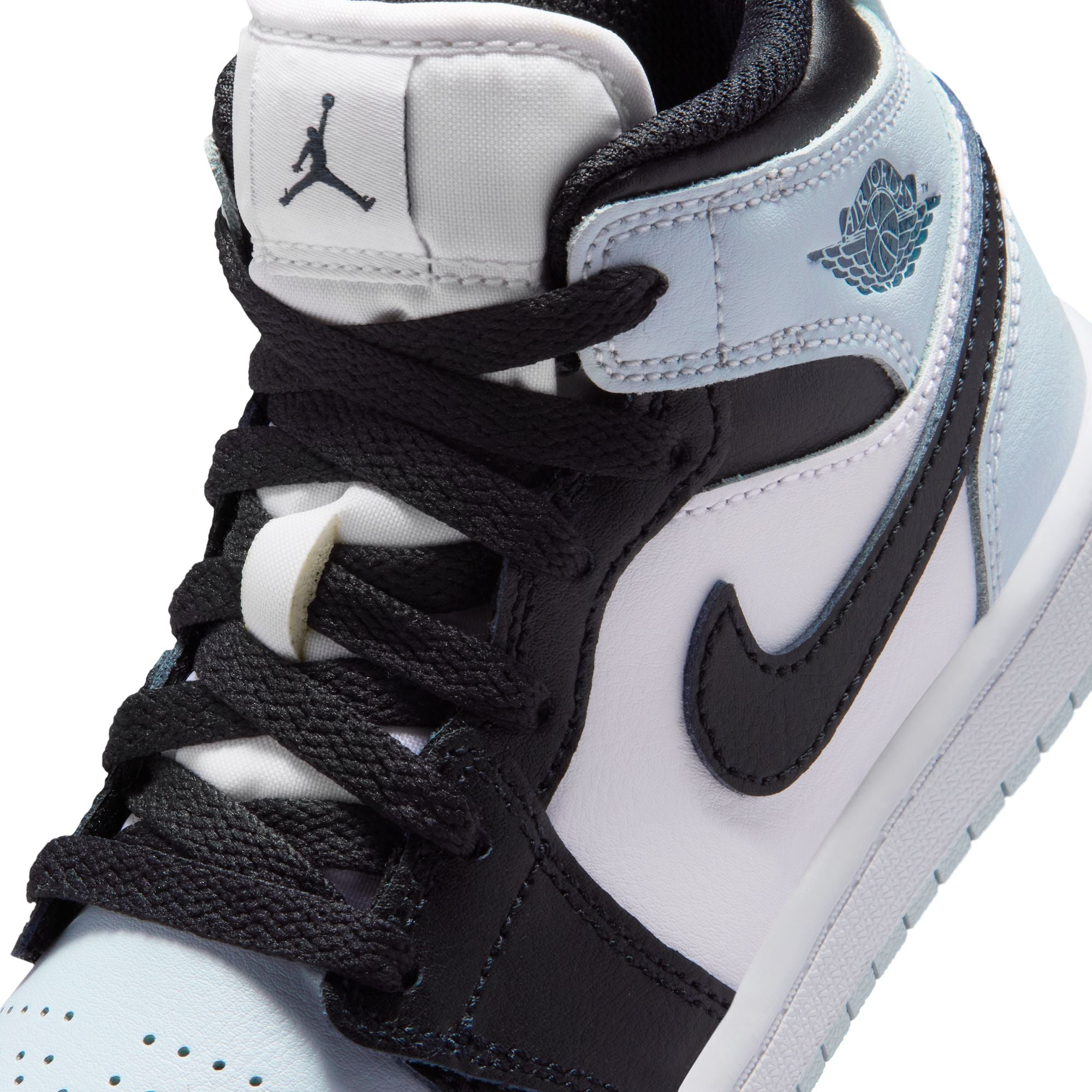 KIDS JORDAN 1 MID PS (BLACK/AURA/SQUADRON BLUE)