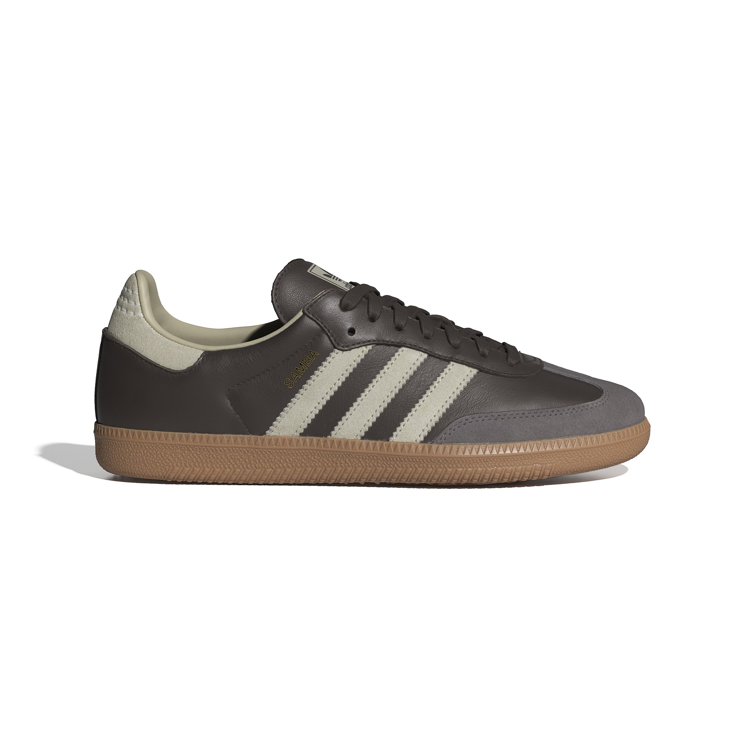 MENS ADIDAS SAMBA OG (BROWN / PUTTY GREY / GOLD METALLIC)