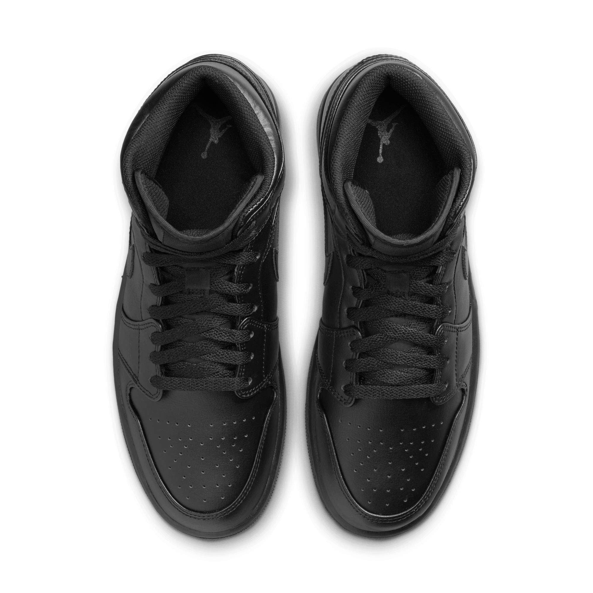 MENS AIR JORDAN 1 MID (TRIPLE BLACK)