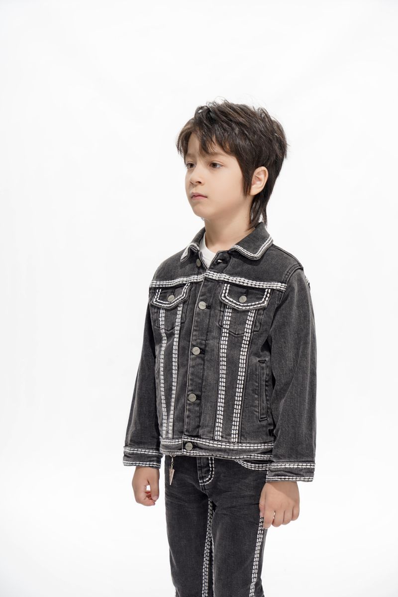 KIDS VALABASAS TREASURY DENIM JACKET (GREY WASHED)
