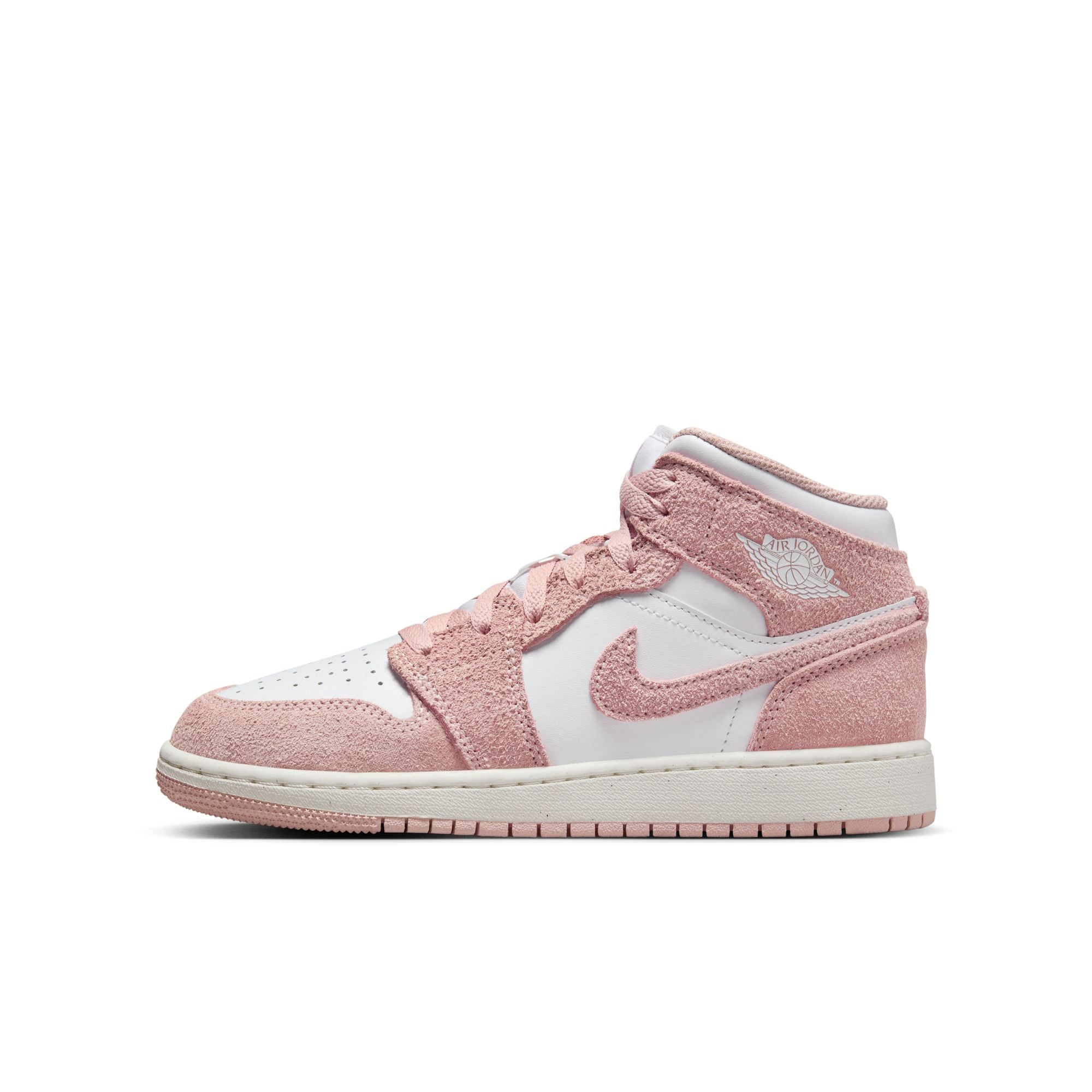 KIDS AIR JORDAN 1 MID SE GS (PINK SUEDE)