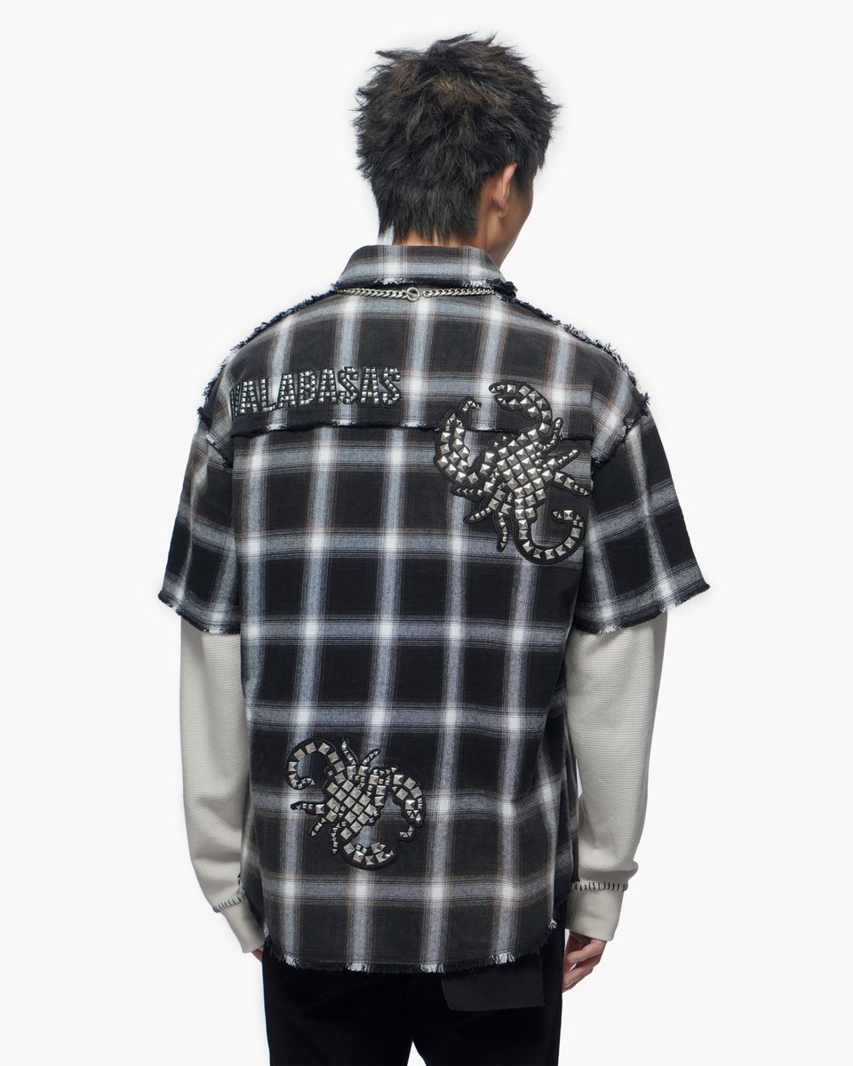 MENS VALABASAS LUMBERJACK LAYERED FLANNEL (BLACK/WHITE)