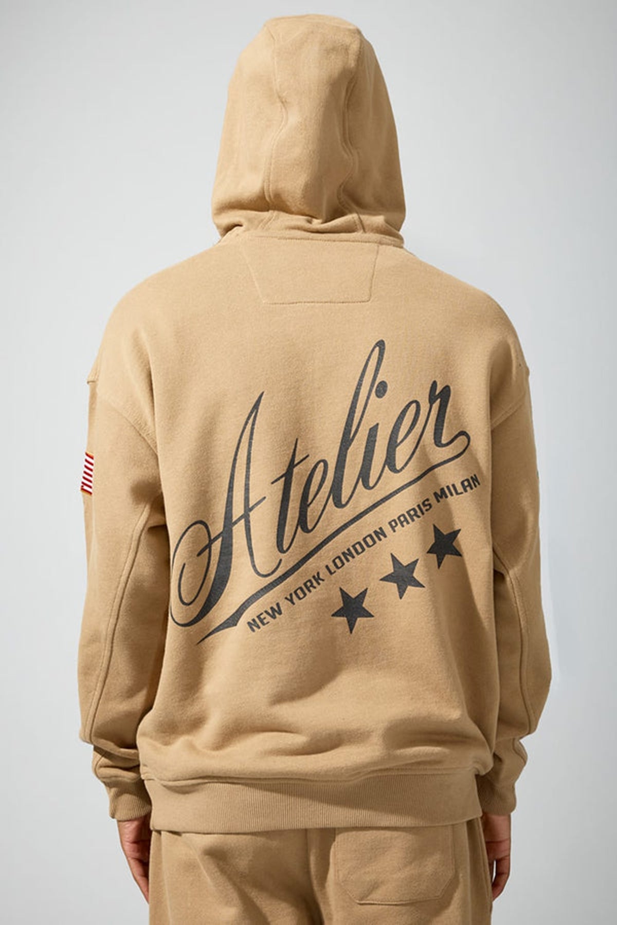MENS JORDAN CRAIG ATELIER PULLOVER HOODIE SET (KHAKI STONE)