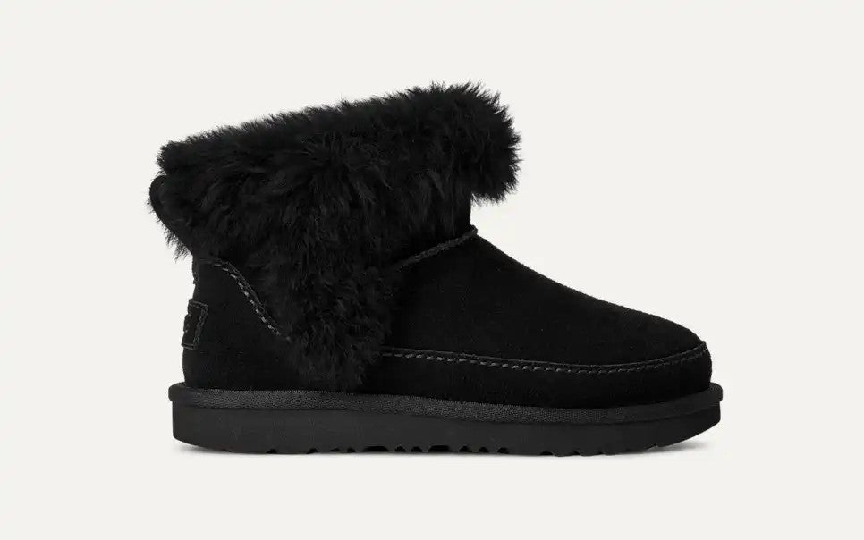 KIDS' UGGS CLASSIC ULTRA MINI CHALET (BLACK)