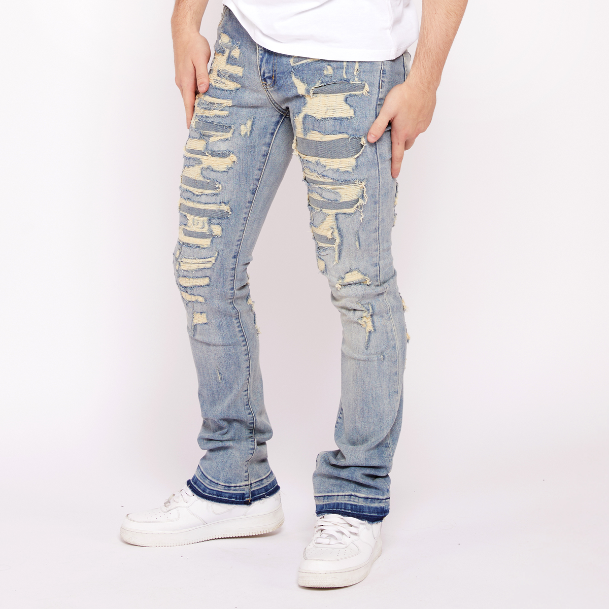 MENS W BY WAIMEA STACKED JEAN (BLUE WASH)