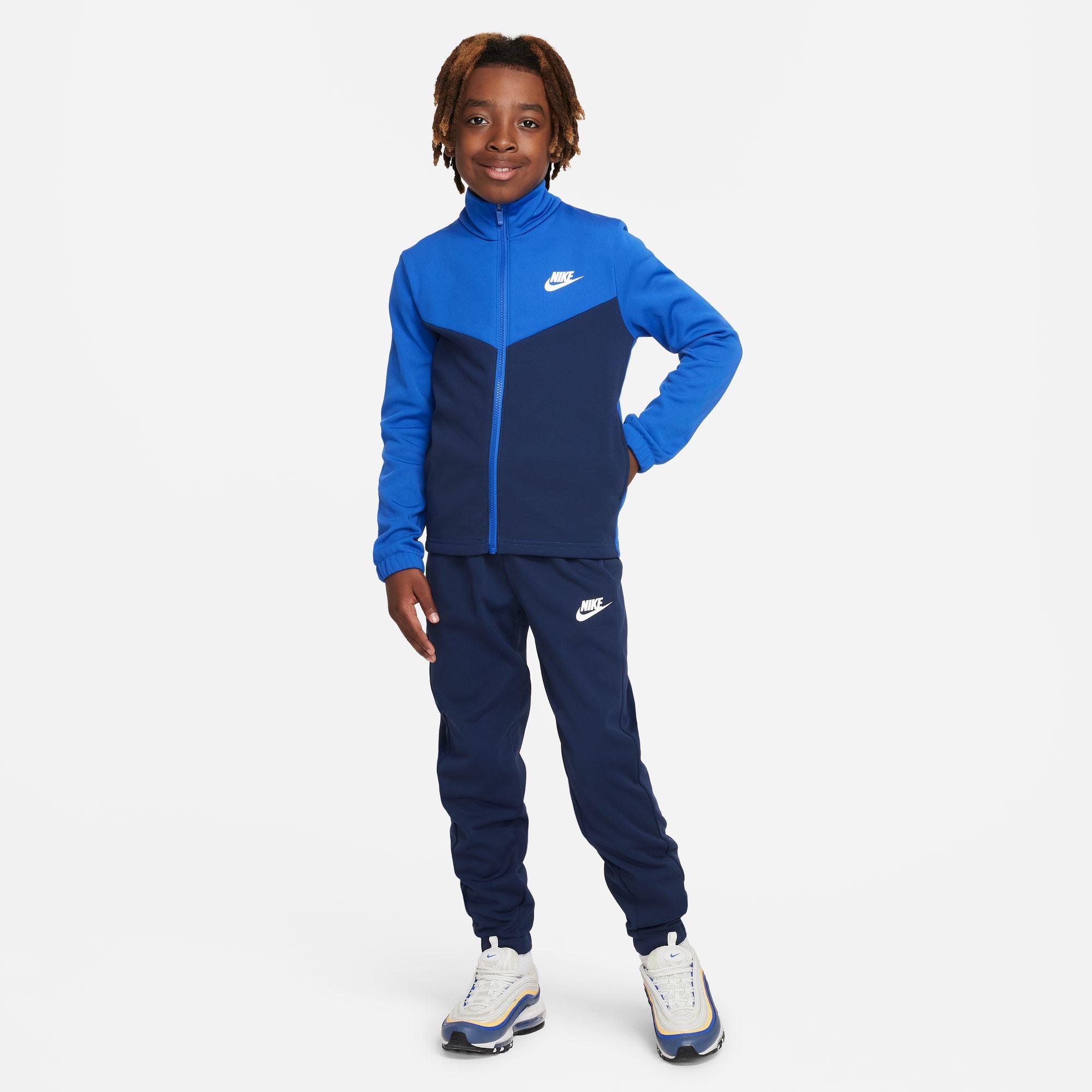 Nike shops poly tracksuit navy