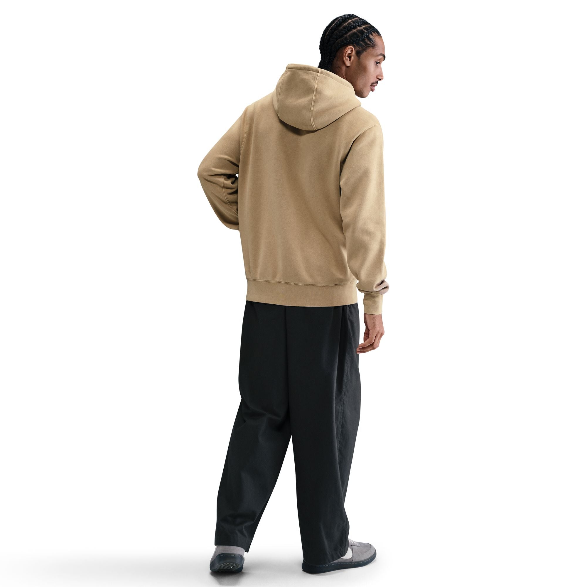 MENS NIKE SPORTSWEAR CLUB WASHED FLEECE HOODIE (PARACHUTE BEIGE)