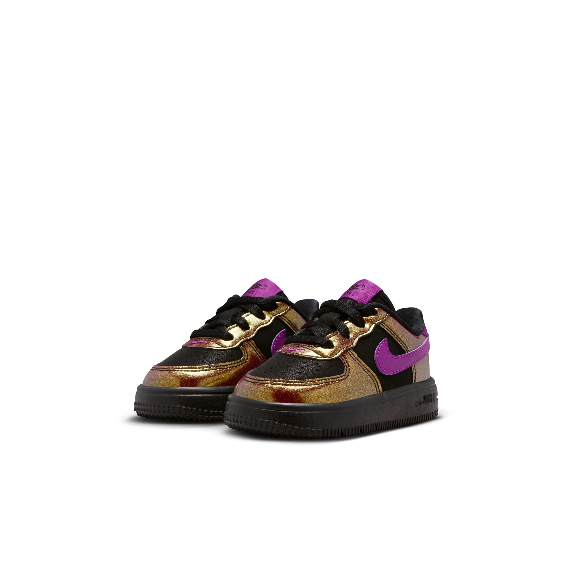KIDS FORCE 1 LOW LV8 4 LACE TD (BLACK/BOLD BERRY)