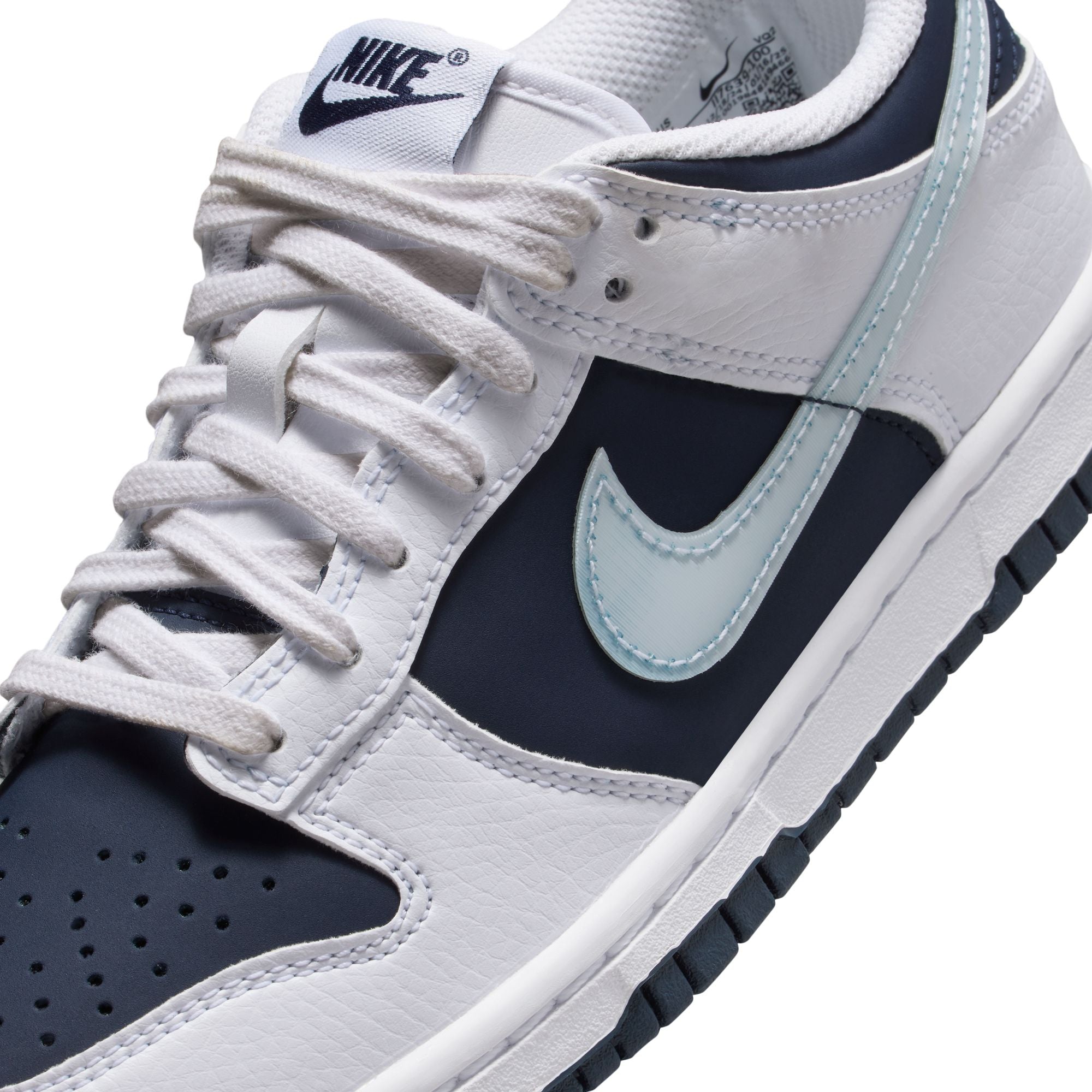 KIDS NIKE DUNK LOW GS (WHITE/LT ARMORY BLUE/DEEP ROYAL BLUE)