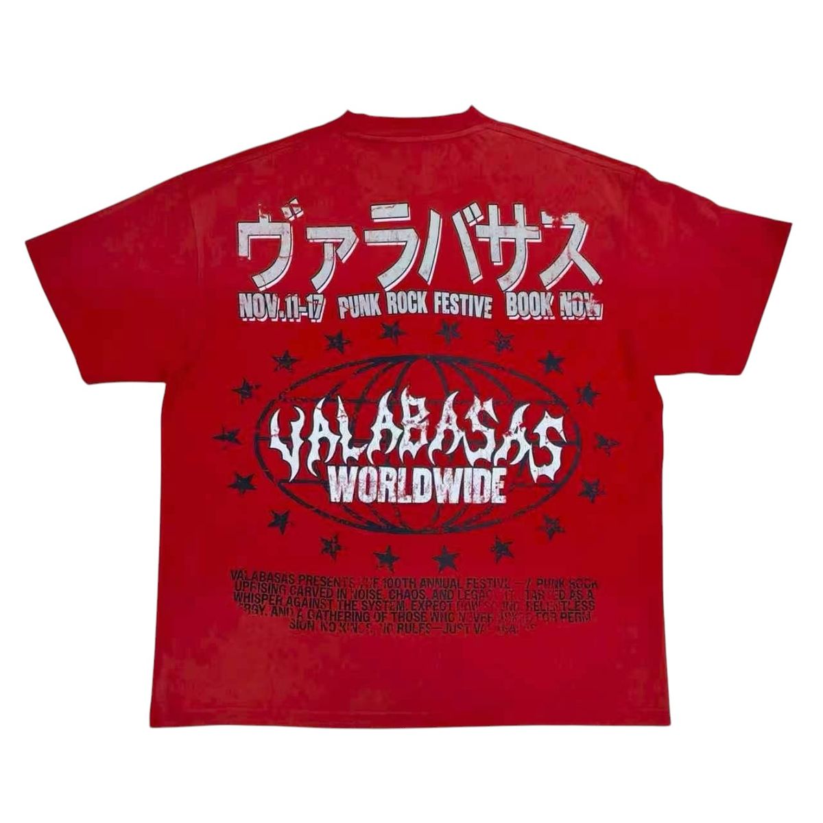 MENS VALABASAS PUNK FEST SHIRT (RED)