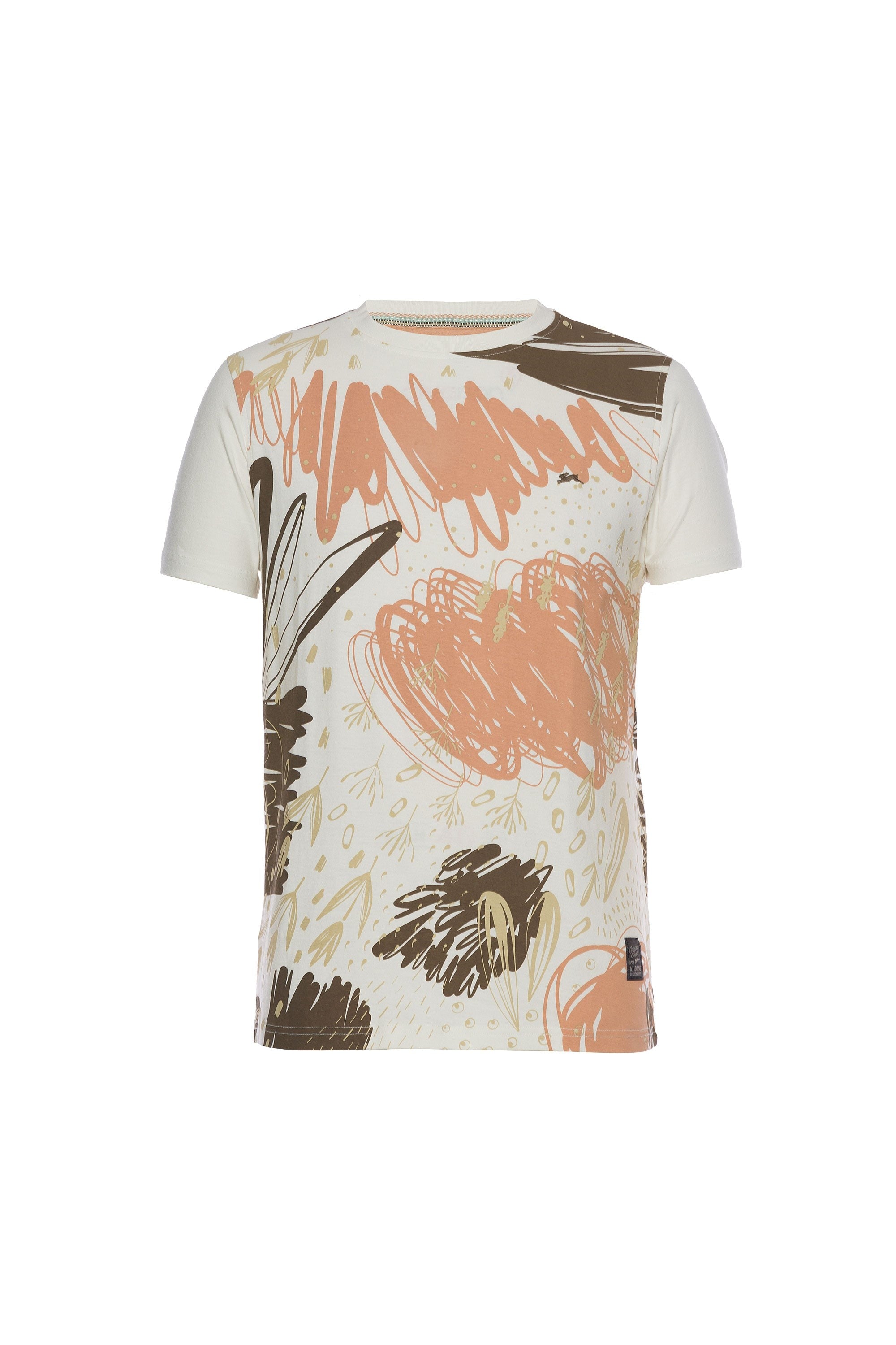 DOMINIC | MENS GRAPHIC PRINT SHIRT (PALE CREAM)