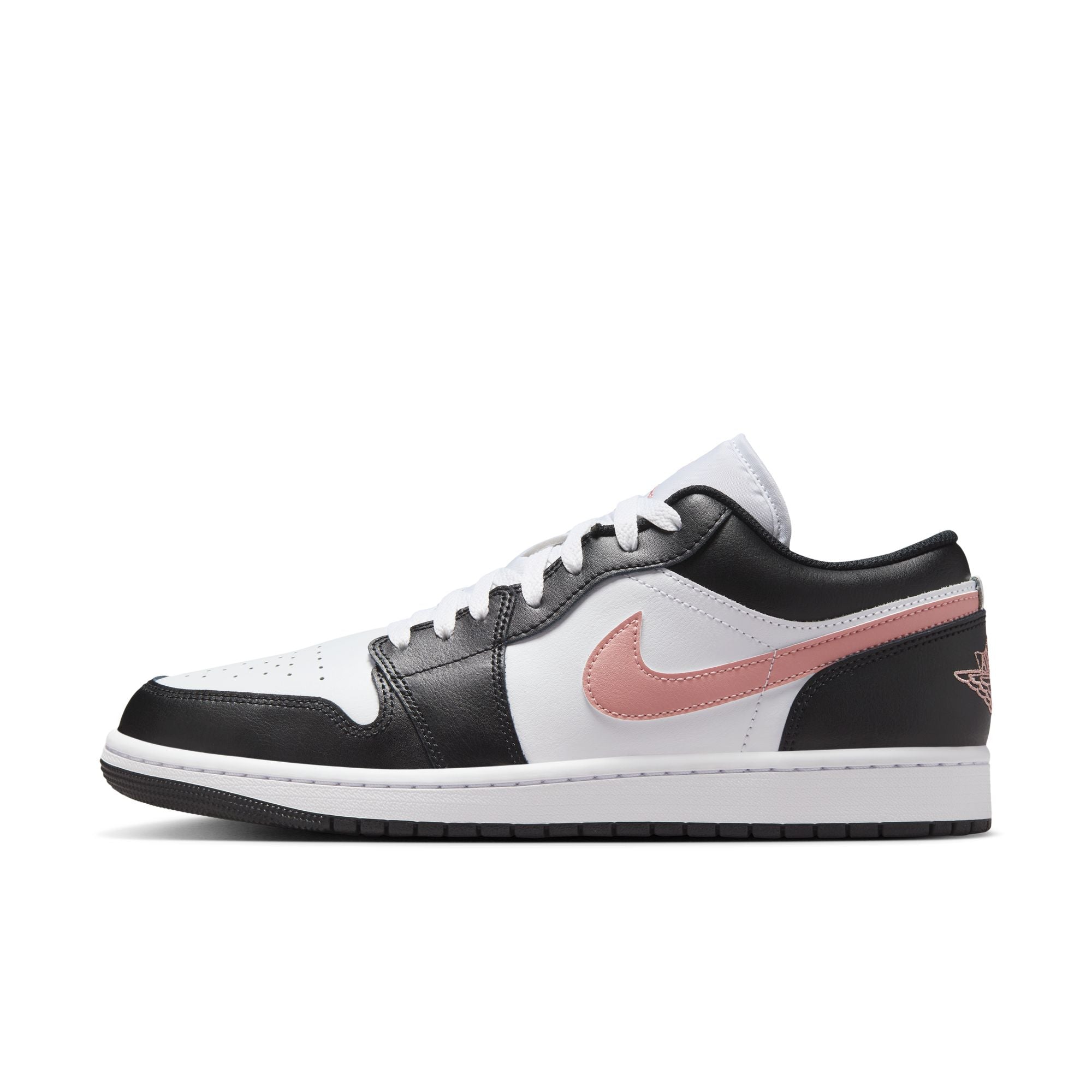 MENS AIR JORDAN 1 LOW (WHITE/RUST PINK/BLACK)
