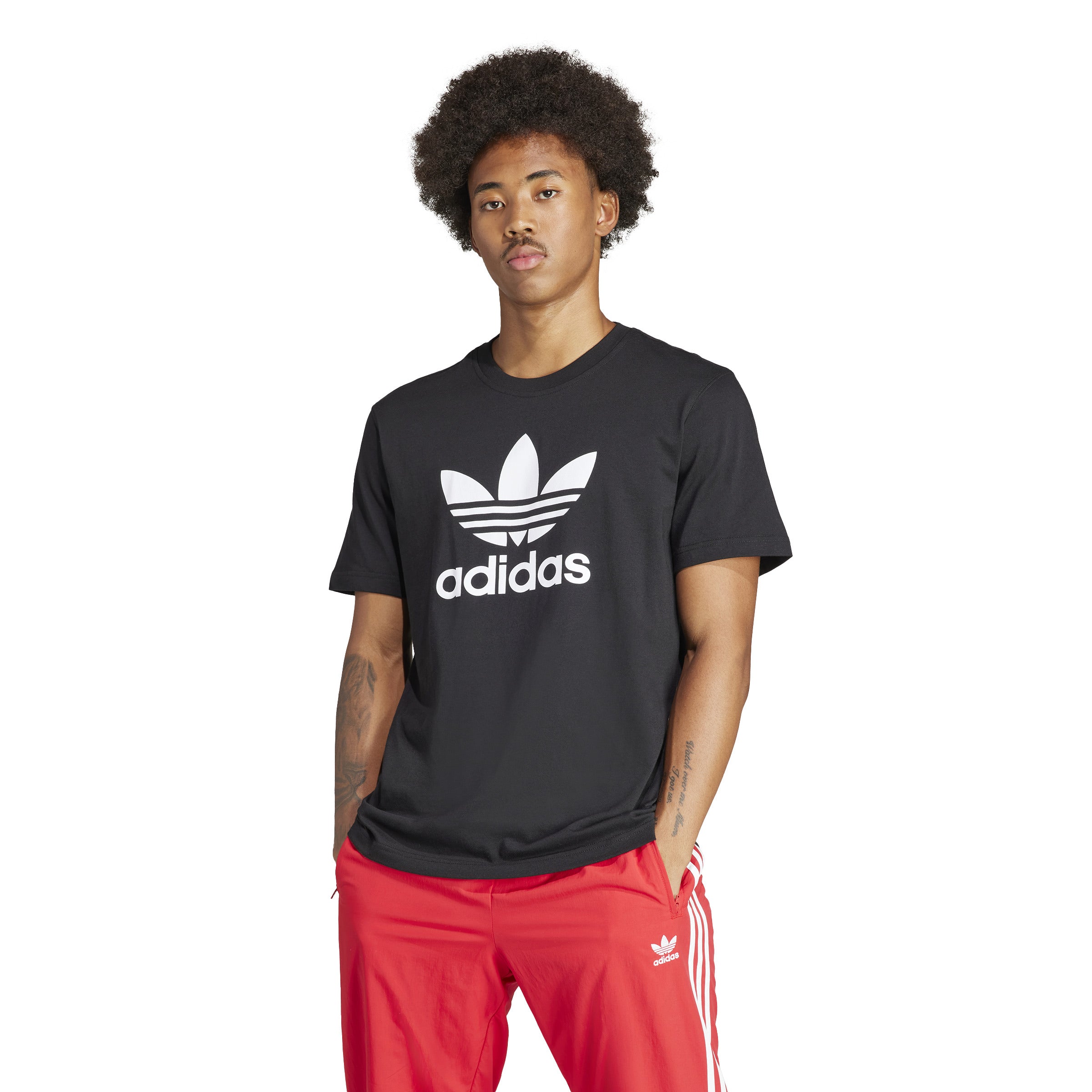 MENS ADIDAS ADICOLOR TREFOIL T-SHIRT (BLACK/WHITE)