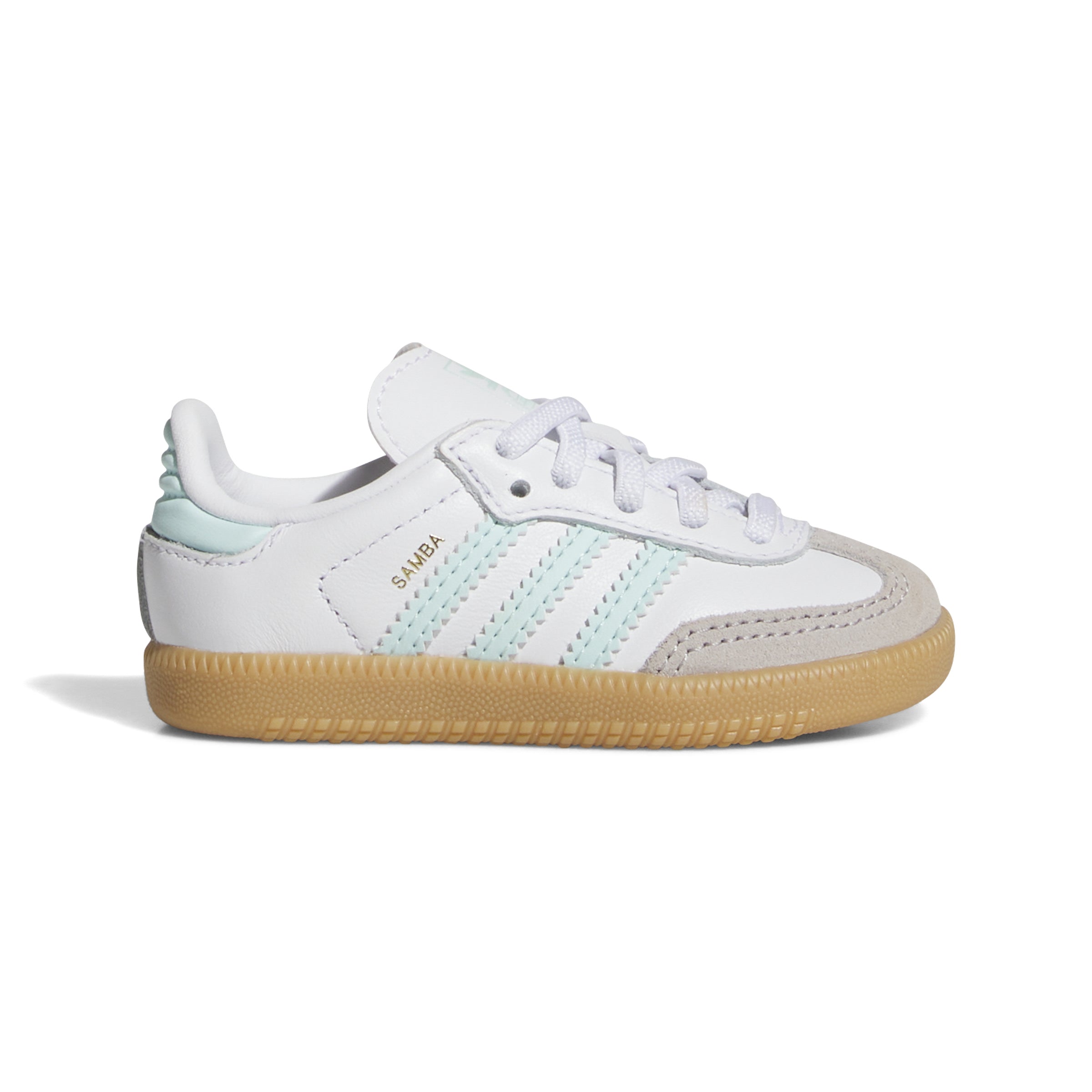 KIDS ADIDAS SAMBA OG EL I (CLOUD WHITE / SEMI FLASH AQUA / GUM)