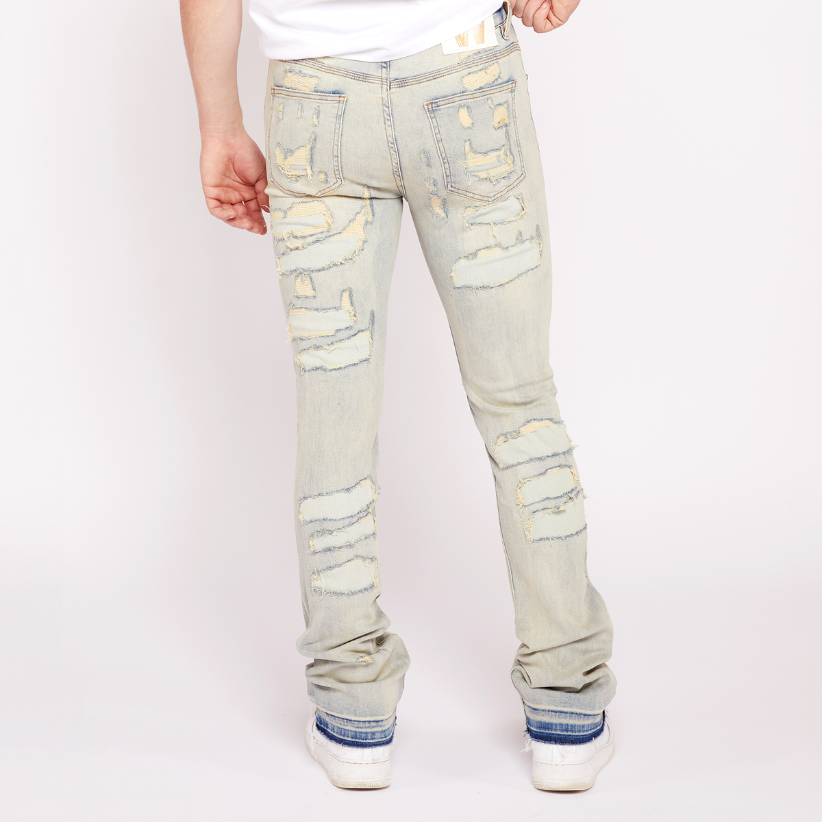 MENS W BY WAIMEA STACKED JEAN (BLEACH WASH)