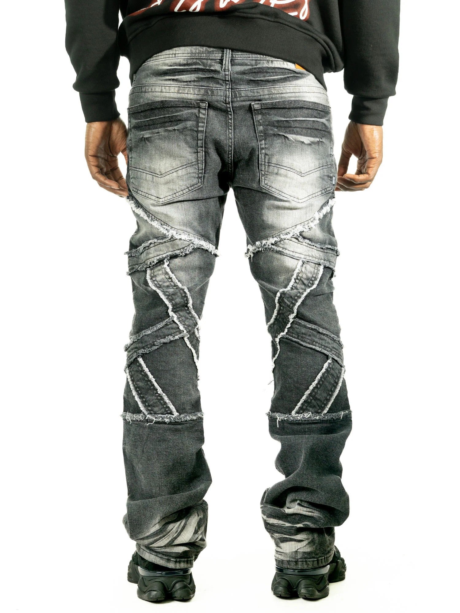 MENS MAKOBI VENETA STACKED JEAN (BLACK WASH)