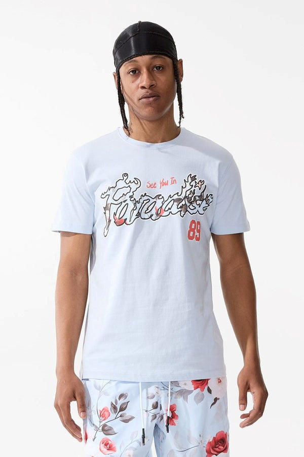 MENS JORDAN CRAIG IBIZA T-SHIRT (RED FLORAL)
