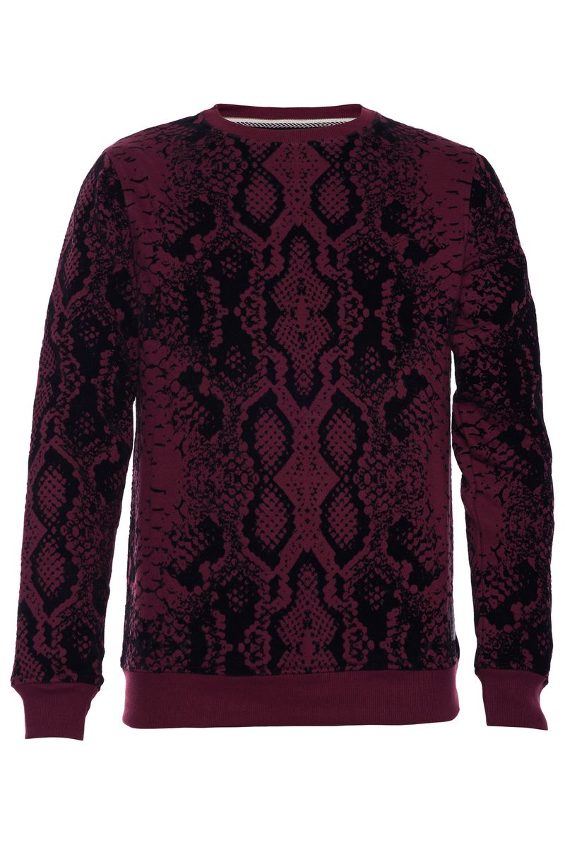 HOLDEN | MENS LS FANCY KNIT CREW (CRANBERRY)