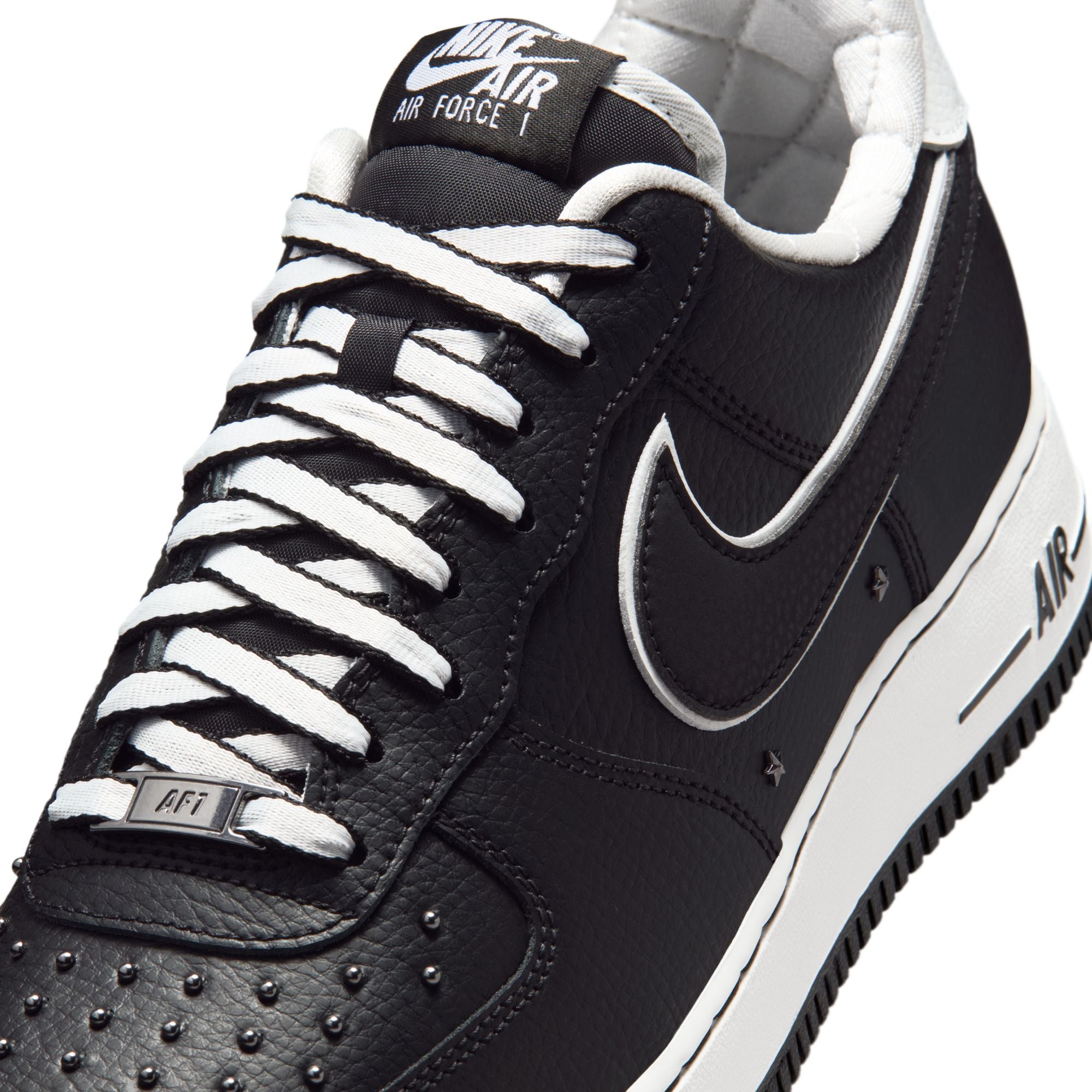 MENS NIKE AIR FORCE 1 '07 PRM (BLACK/SUMMIT WHITE/MTLC DARK GREY)