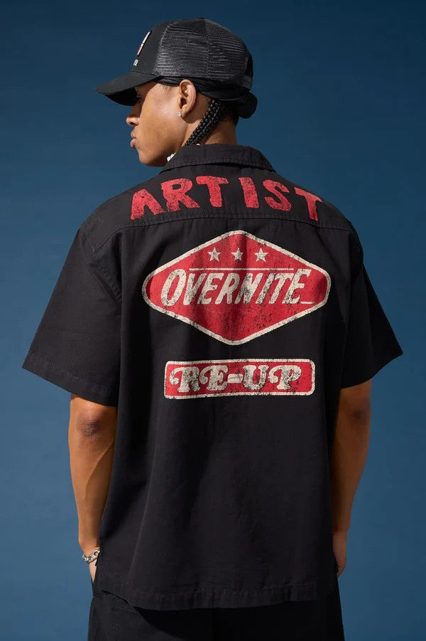 MENS JORDAN CRAIG THE RE-UP MECHANIC SHIRT (BLACK)