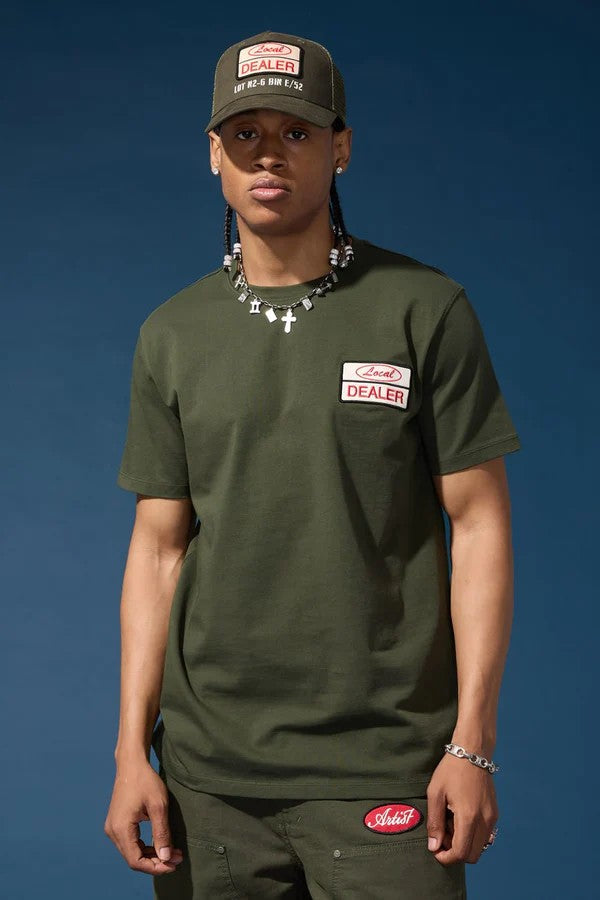 MENS JORDAN CRAIG THE RE-UP T-SHIRT (DARK GREEN)