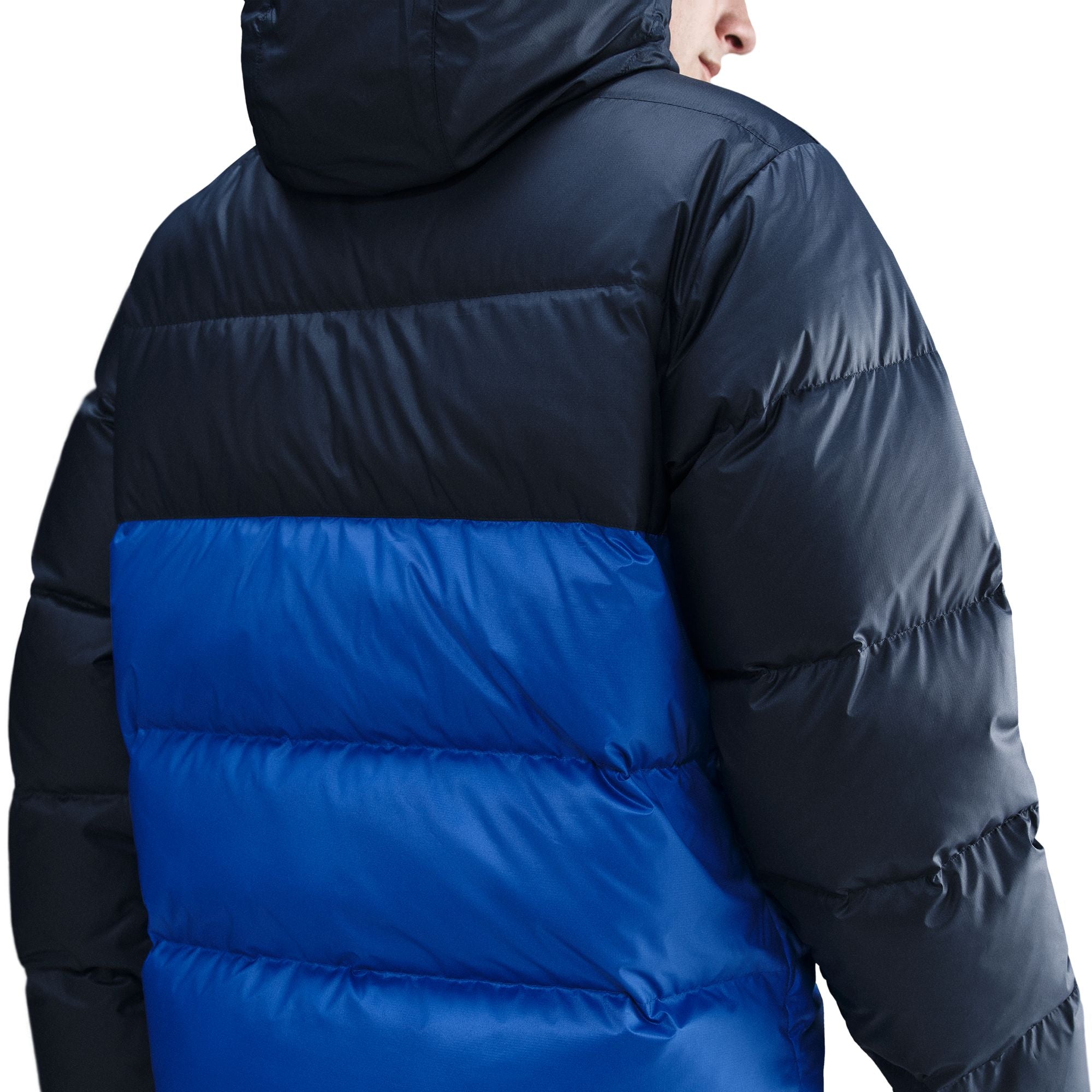 MENS NIKE DOWN-FILLED WINDRUNNER STATEMENT JACKET (OBSIDIAN/GAME ROYAL/WHITE)