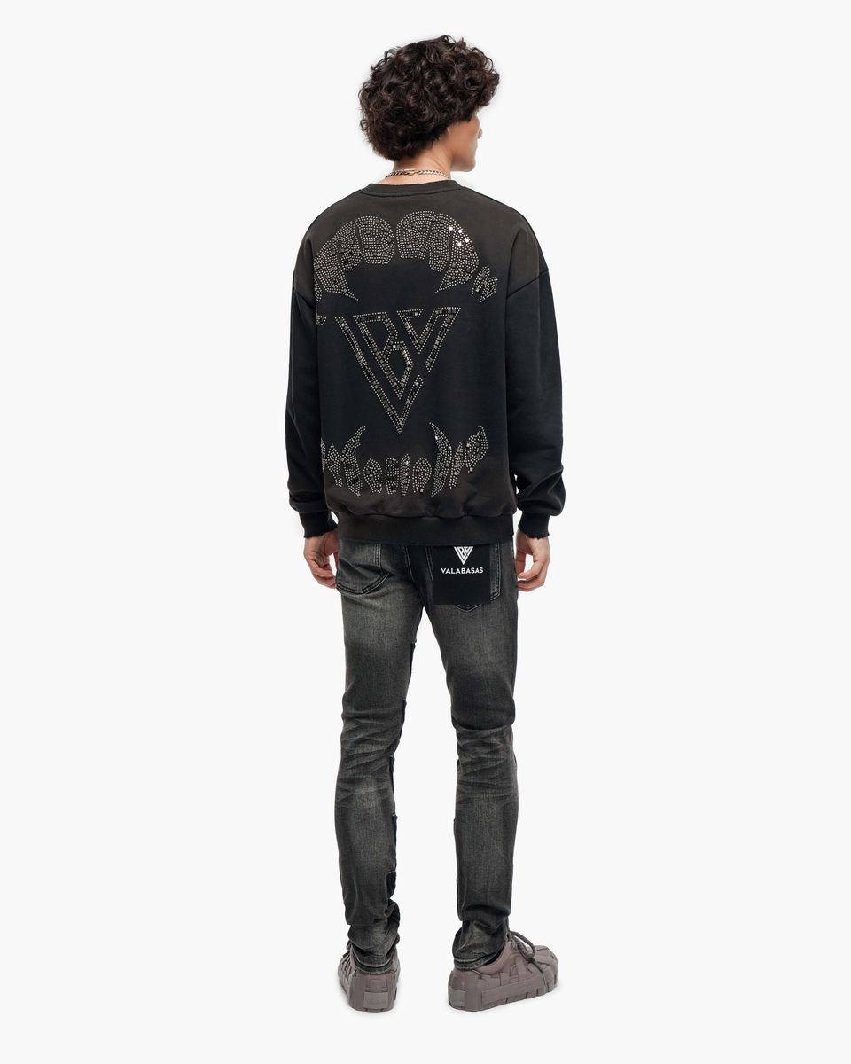 MENS VALABASAS GRIZZLEY CREW (VINTAGE BLACK)