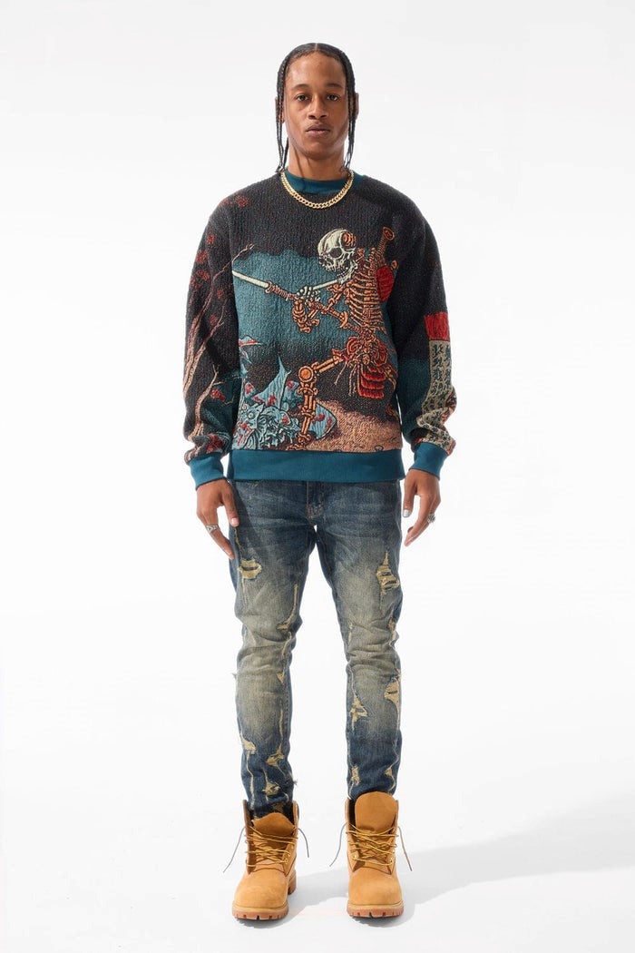 MENS JORDAN CRAIG SILK ROAD CREWNECK SWEATER (SKULLETAL)