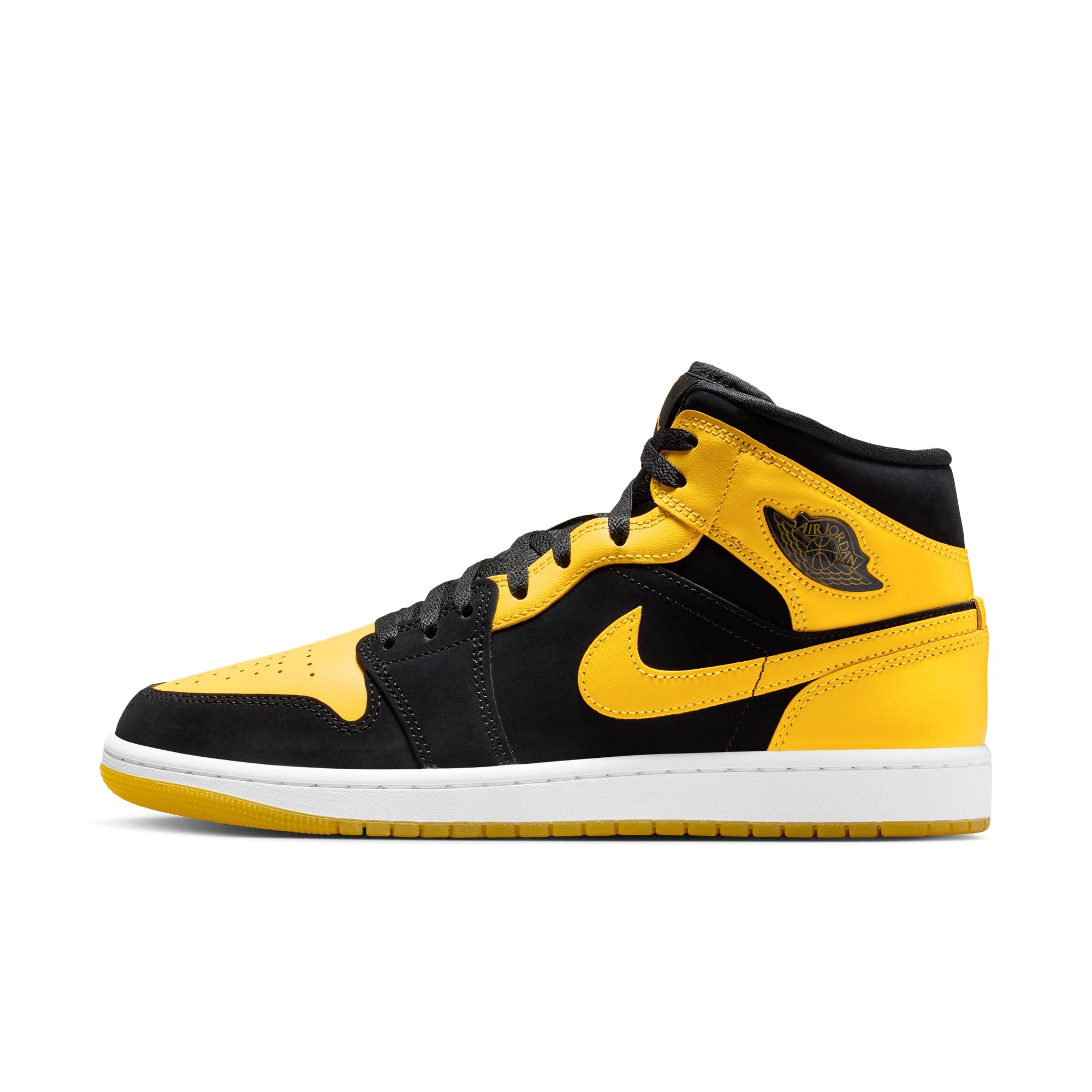 MENS AIR JORDAN 1 MID SE (BLACK/VARSITY MAIZE/WHITE)
