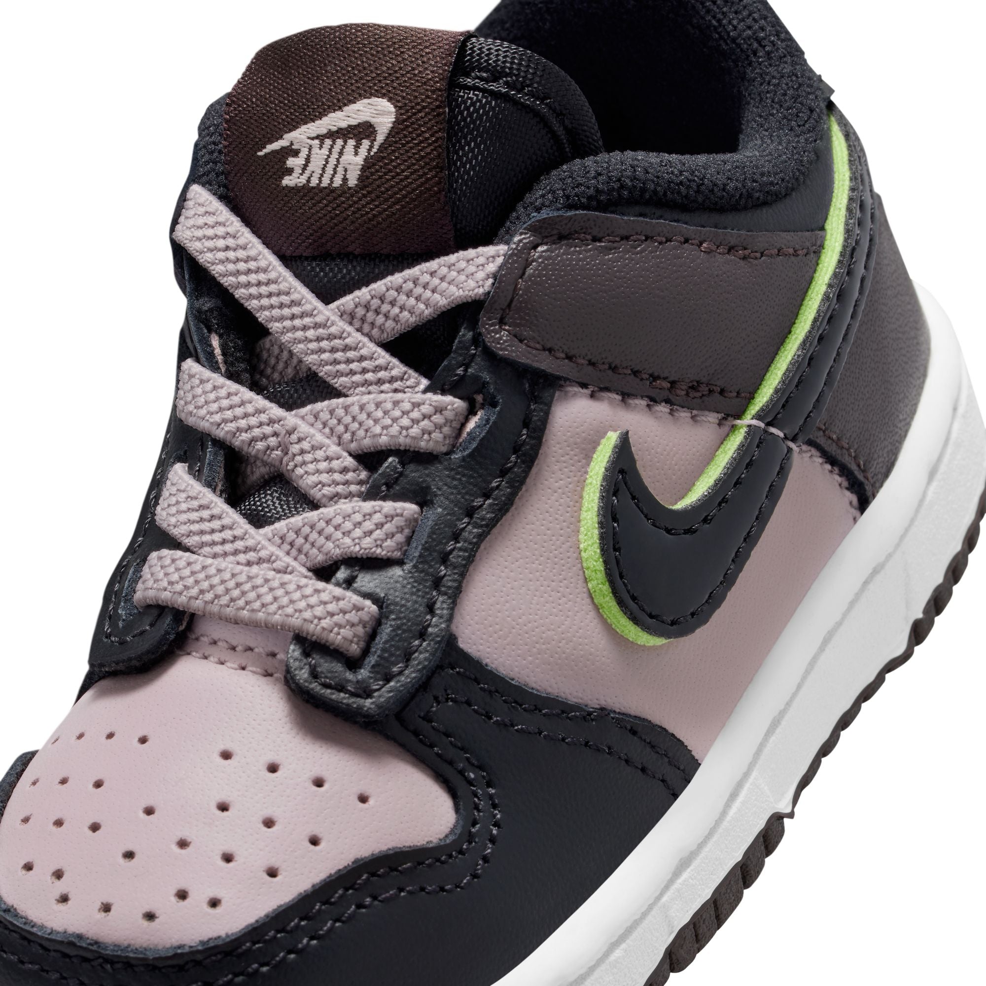 KIDS NIKE DUNK LOW SE TD (PARTICLE ROSE/BLACK/VELVET BROWN/WHITE)