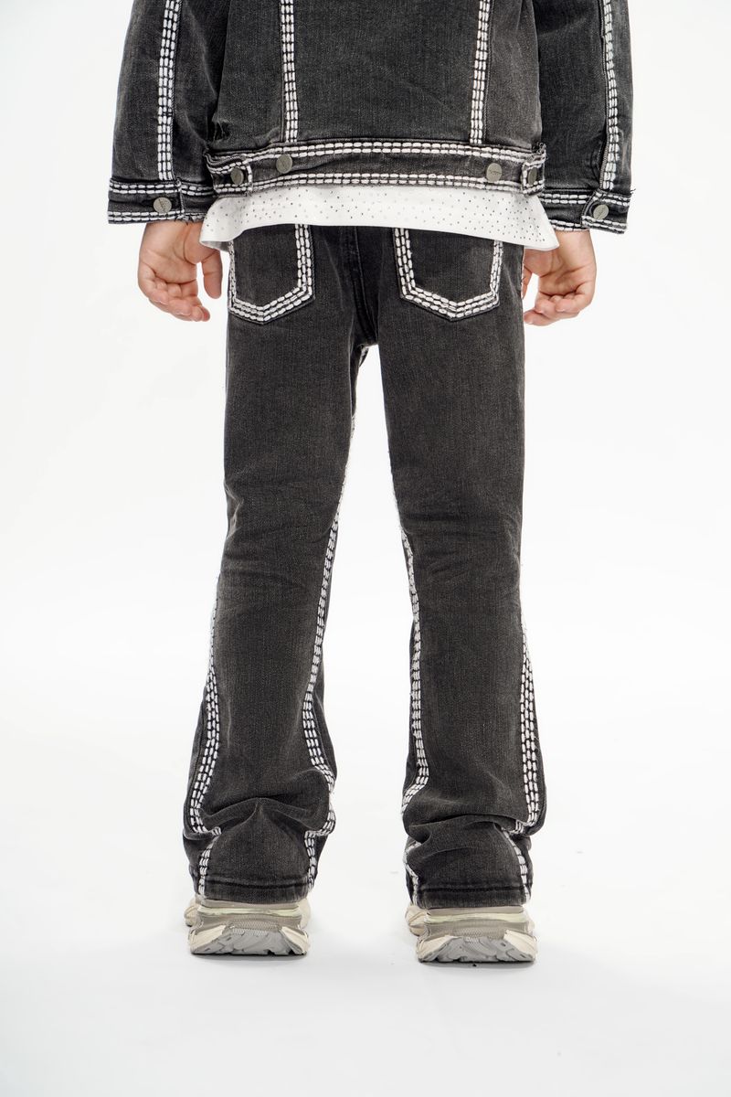 KIDS VALABASAS CODY STACKED JEAN (GREY WASHED)