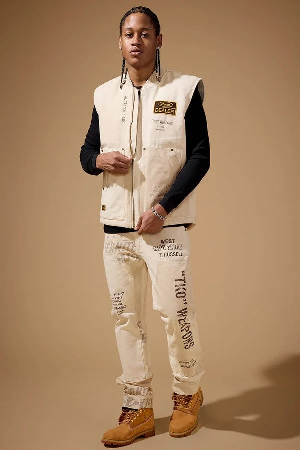 MENS JORDAN CRAIG LOCAL DEALER DUCK CANVAS VEST (NATURAL)