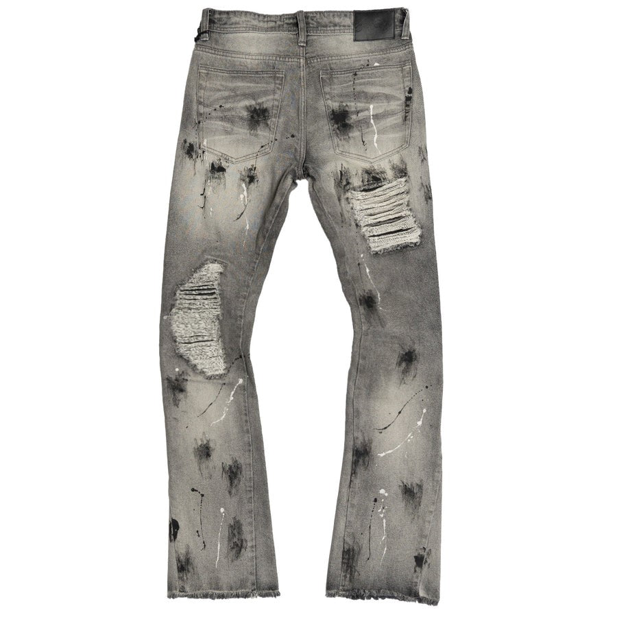 MENS FROST BASEL DISTRESSED STACKED JEAN (GREY)