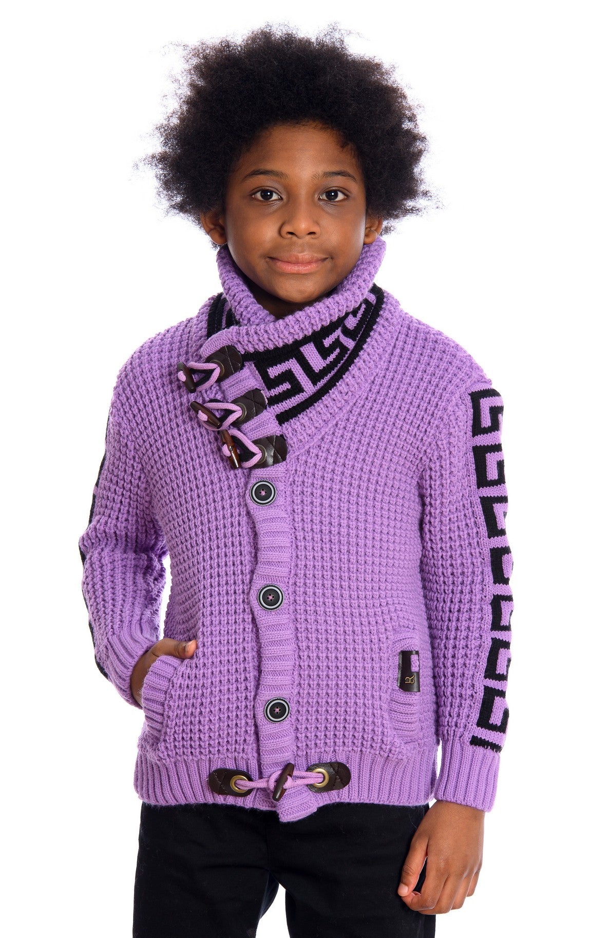 KID'S LCR SWEATER K-6320 (LILAC/BLACK)