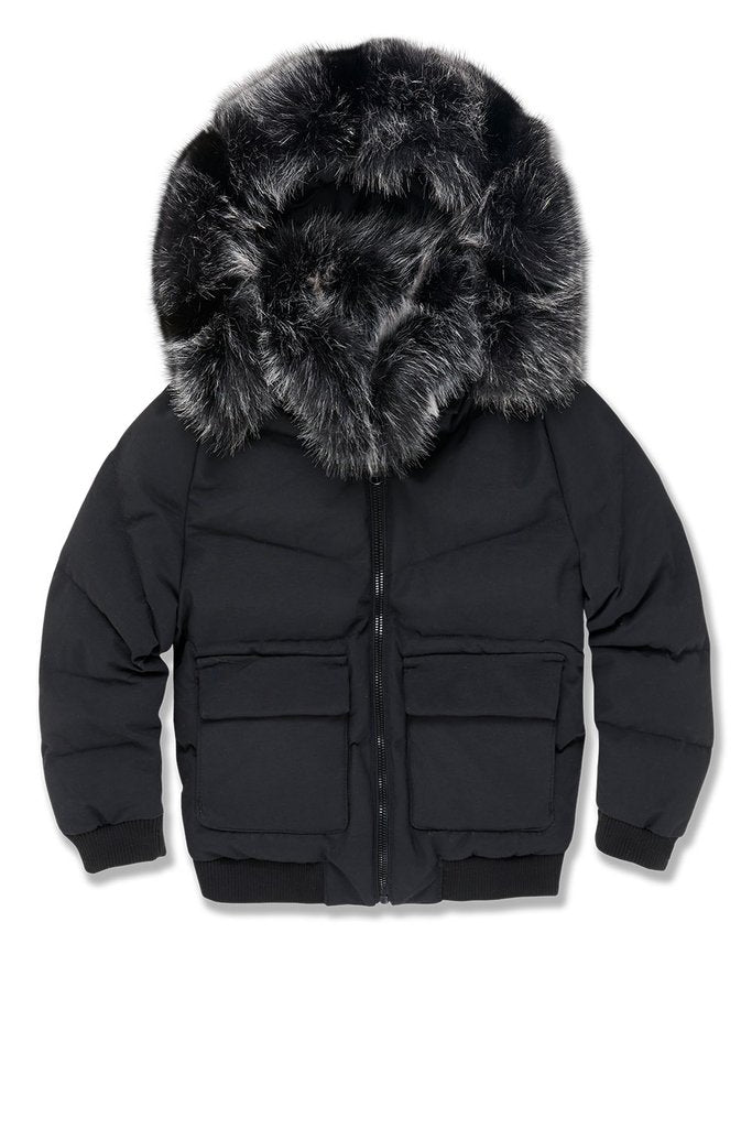 KID'S JORDAN CRAIG HOLLIS BOMBER JACKET (BLACK)