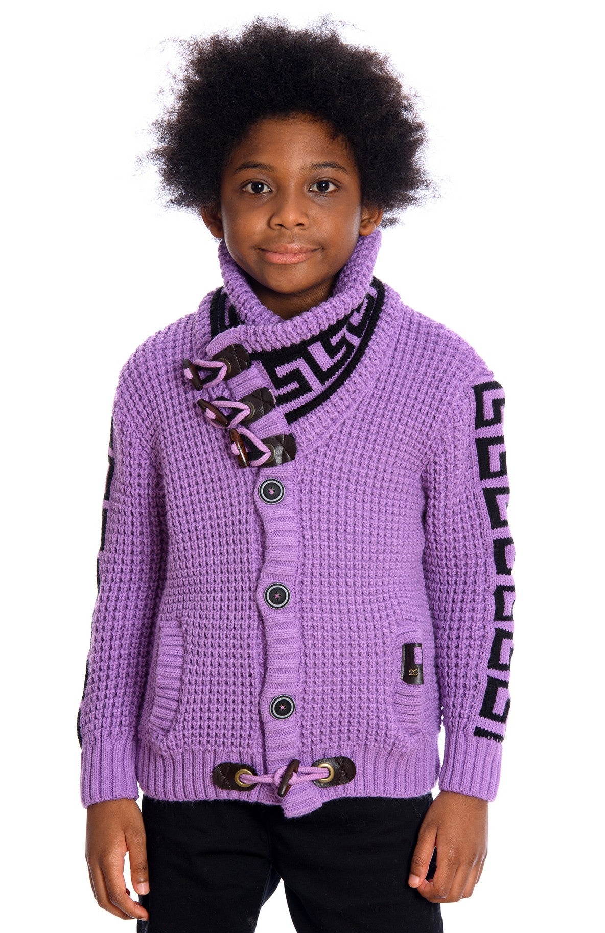 KID'S LCR SWEATER K-6320 (LILAC/BLACK)