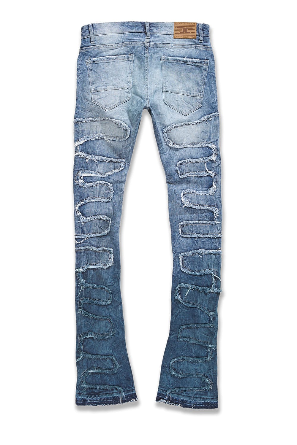 MENS JORDAN CRAIG MARTIN FIT PYTHON STACKED DENIM (BLUE WAVE)