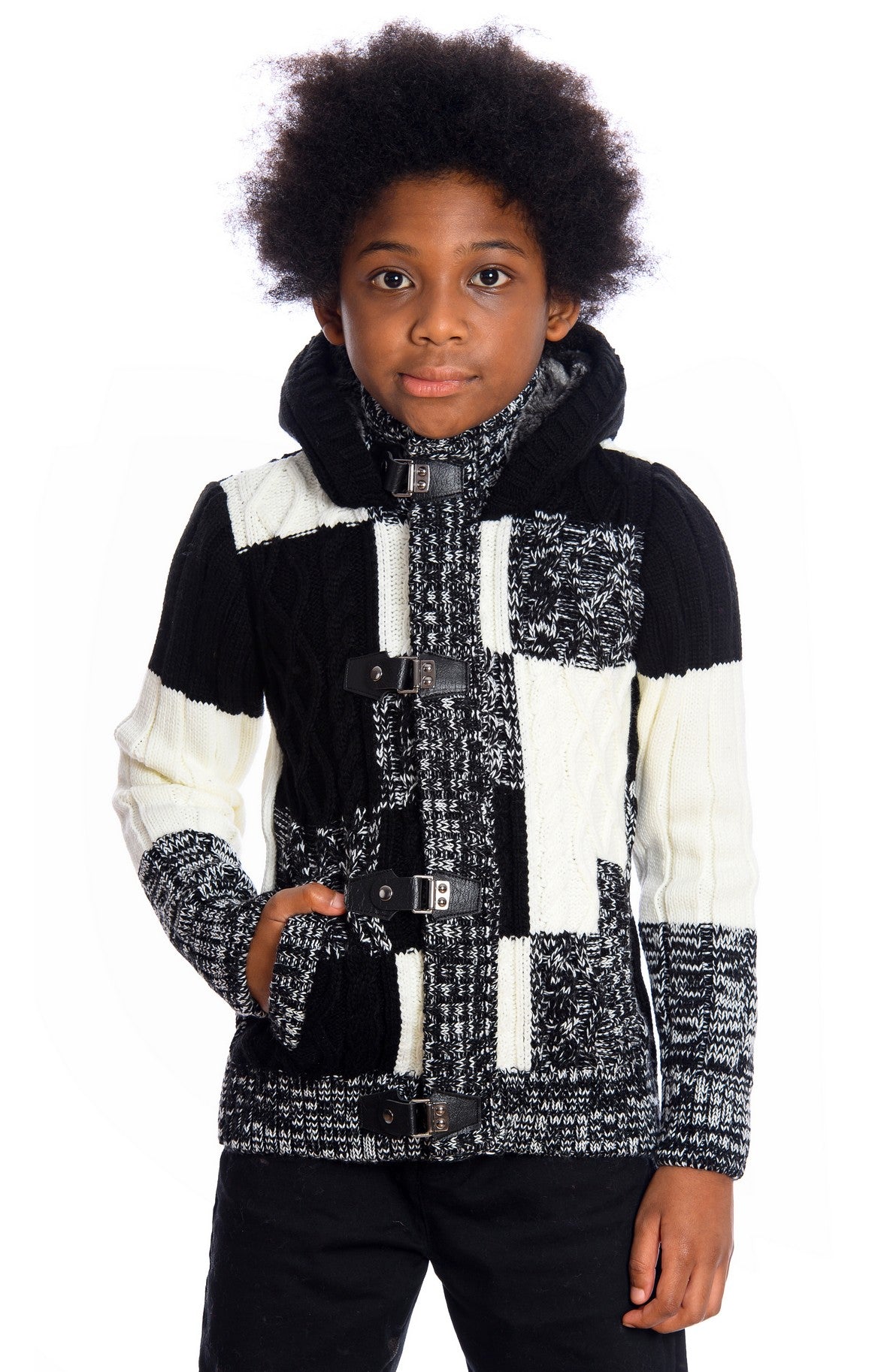 KID'S LCR SWEATER K-6590 (BLACK/ECRU)