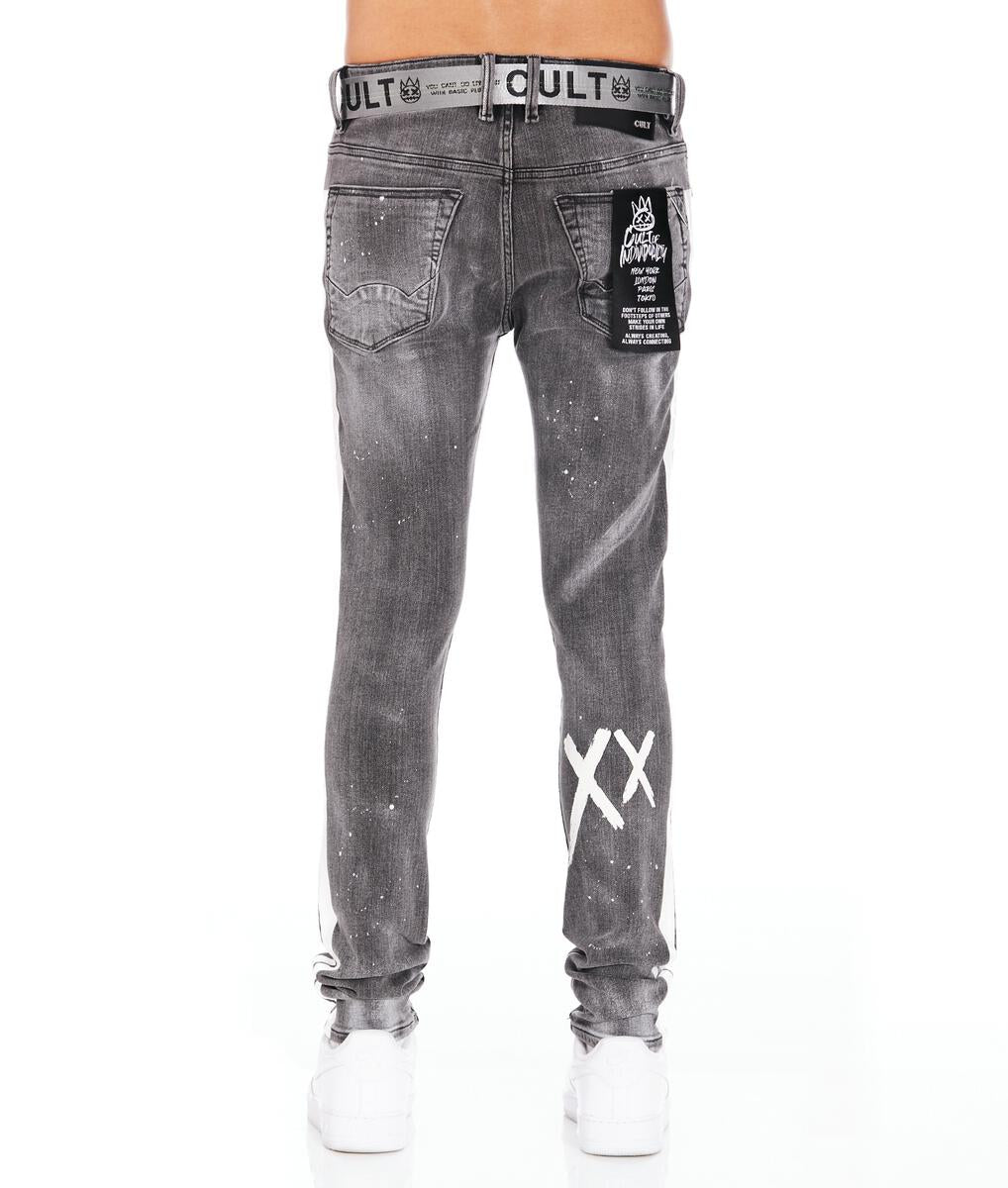 MEN'S BELTED PUNK SUPER SKINNY (GHOST)