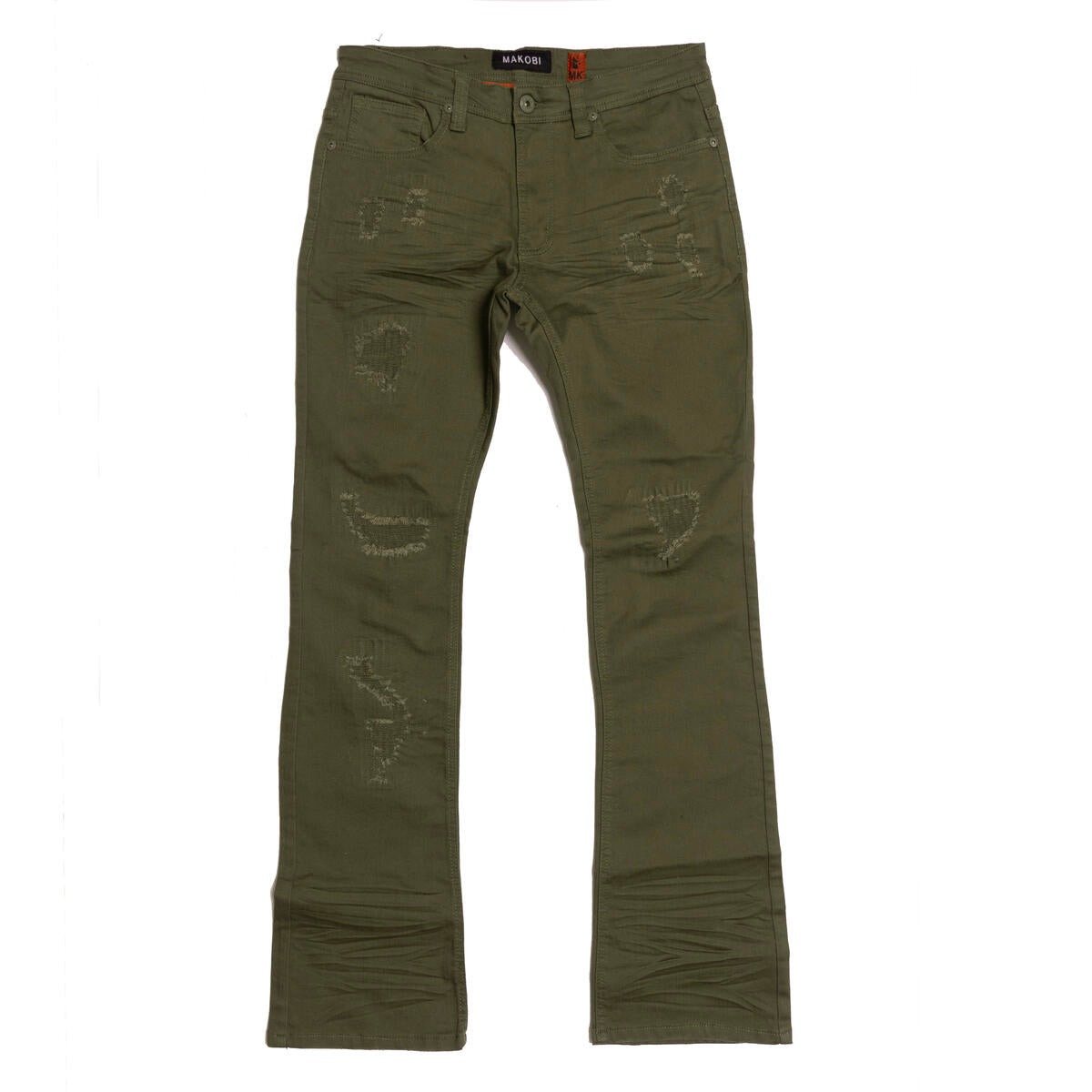 MENS MAKOBI BENINI TWILL STACKED JEAN (OLIVE)