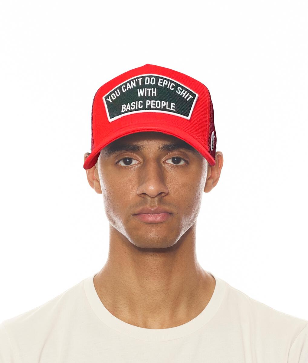 MEN'S CULT EPIC SHIT MESH BACK TRUCKER CURVED VISOR (RED)