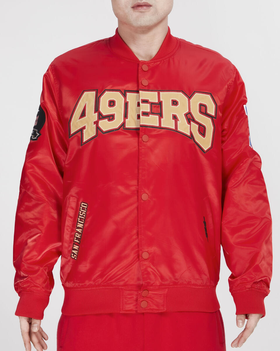 SAN FRANCISCO 49ERS RETRO CLASSIC RIB WOOL VARSITY JACKET (RED/BLACK)