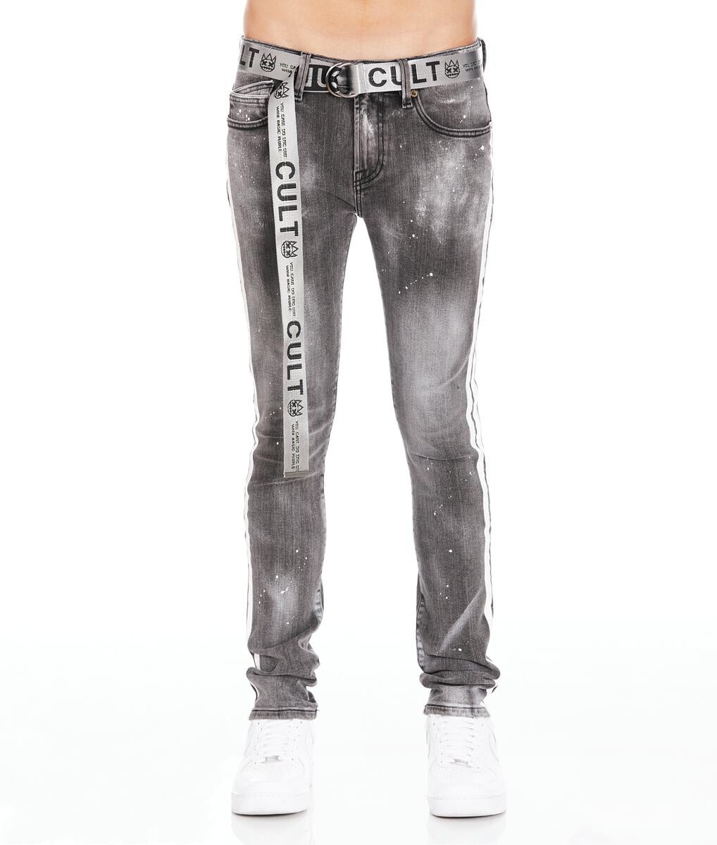 MEN'S BELTED PUNK SUPER SKINNY (GHOST)