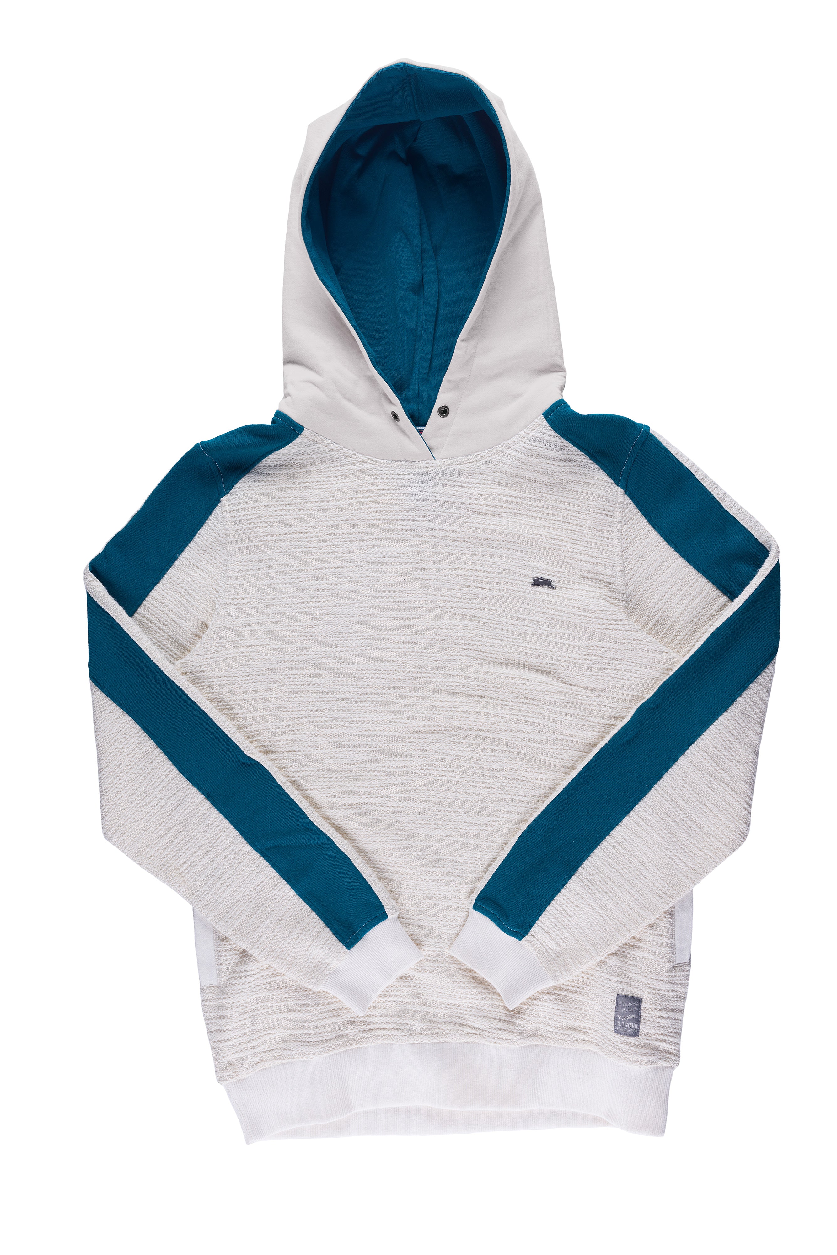 DAVID | MEN'S LONG SLEEVE COLOR BLOCKED HOODIE (CREME)