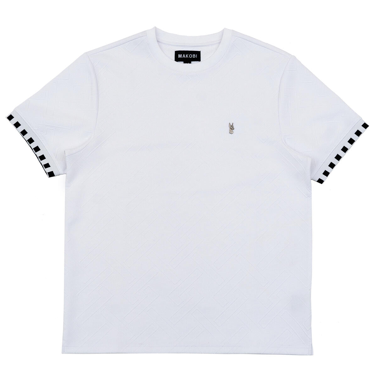 MENS MAKOBI BIANCHI JACQUARD T-SHIRT (WHITE)