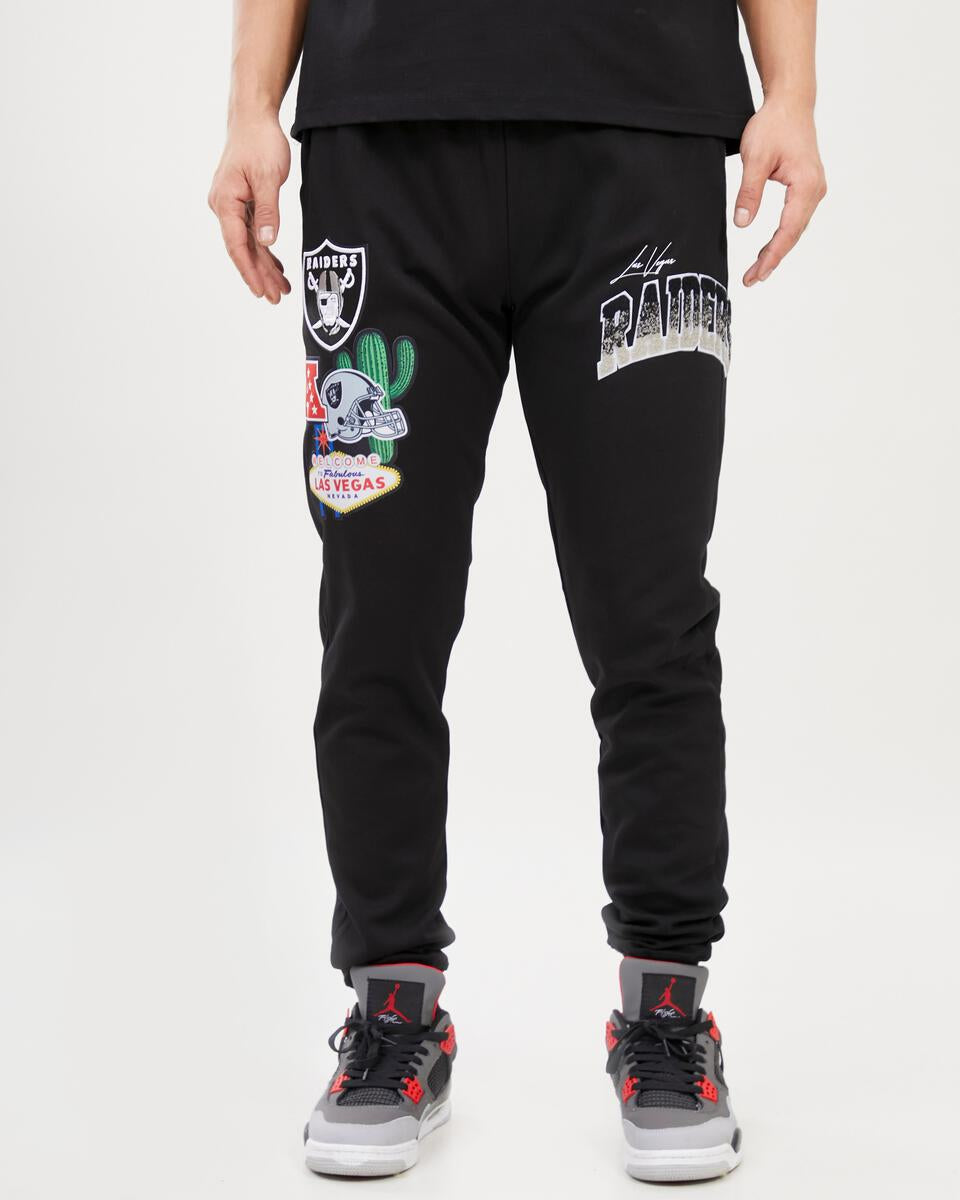 Black WOMAN Defacto Fit NFL Las Vegas Raiders Palazzo Sweatpants