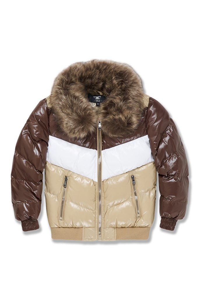KID'S JORDAN CRAIG SUGAR HILL PUFFER JACKET (MOCHA) - Main Image