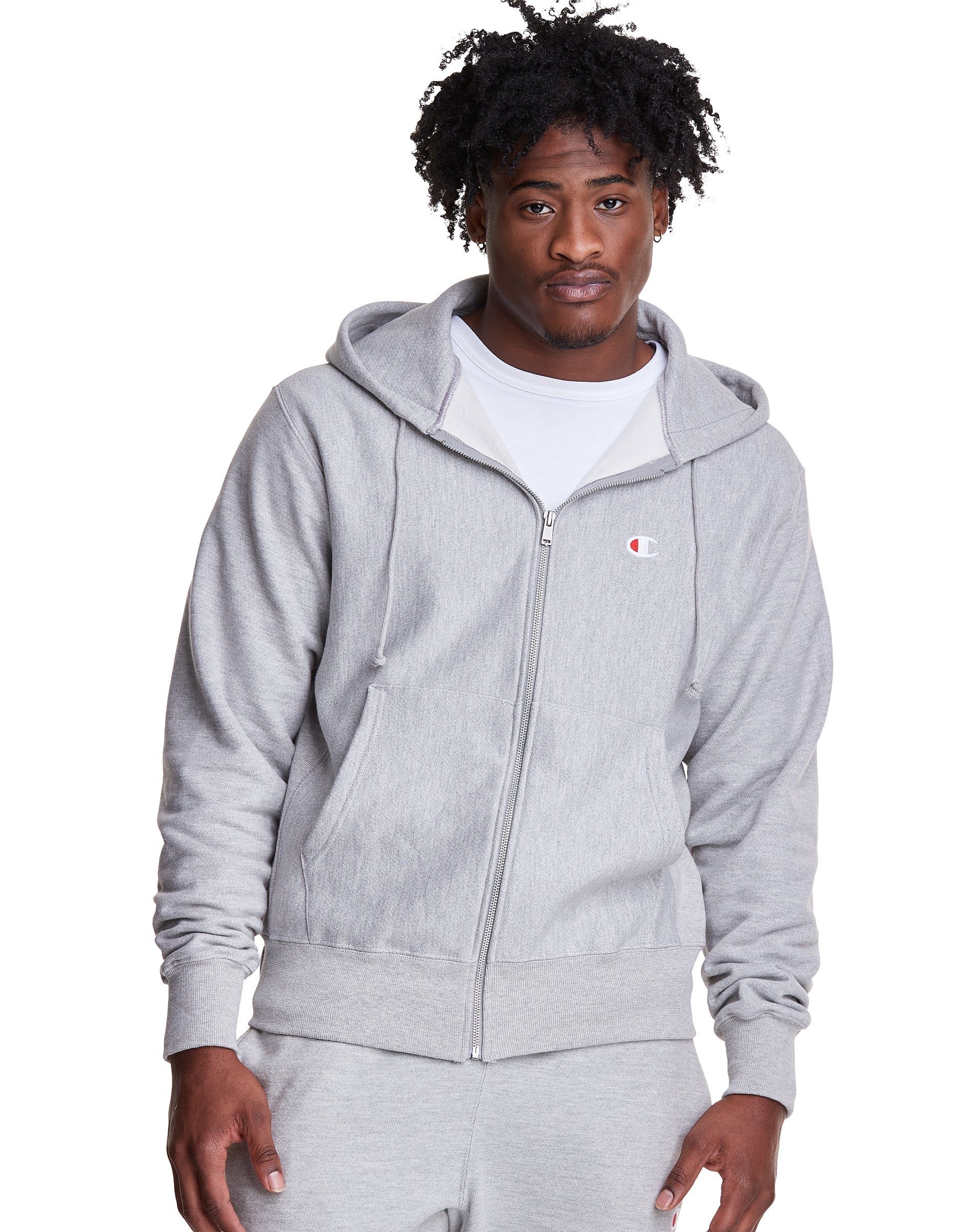 Champion Oxford gray full online zip hoodie Sz S