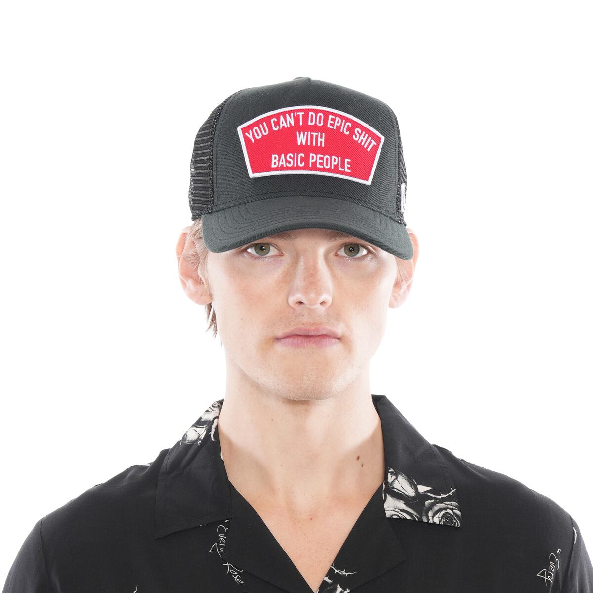 MENS CULT EPIC SHIT MESH BACK TRUCKER CURVED VISOR (BLACK)