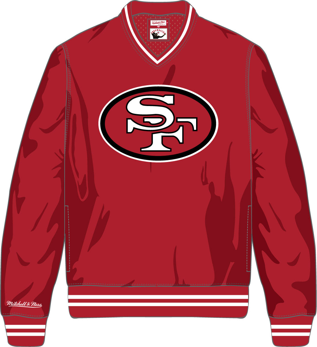 Mitchell and Ness SF 49ers Men's Mitchell & Ness Red Satin Pullover